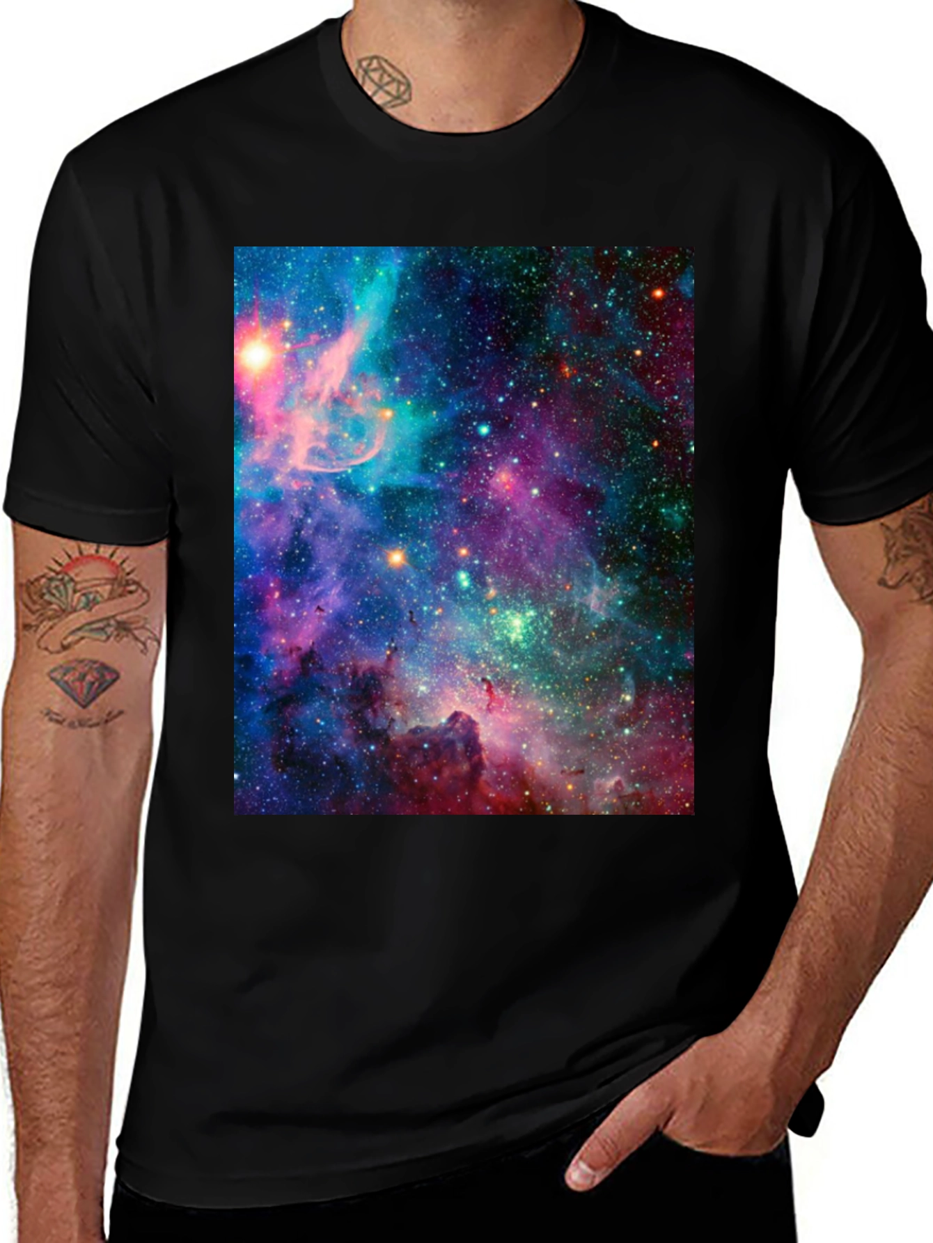 Variant 18 of Galaxy Print Black T-Shirt