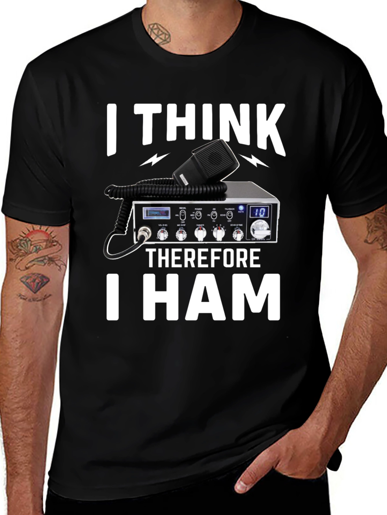 Variant 2 of I Think Therefore I Ham T-Shirt - Radio Operator Tee