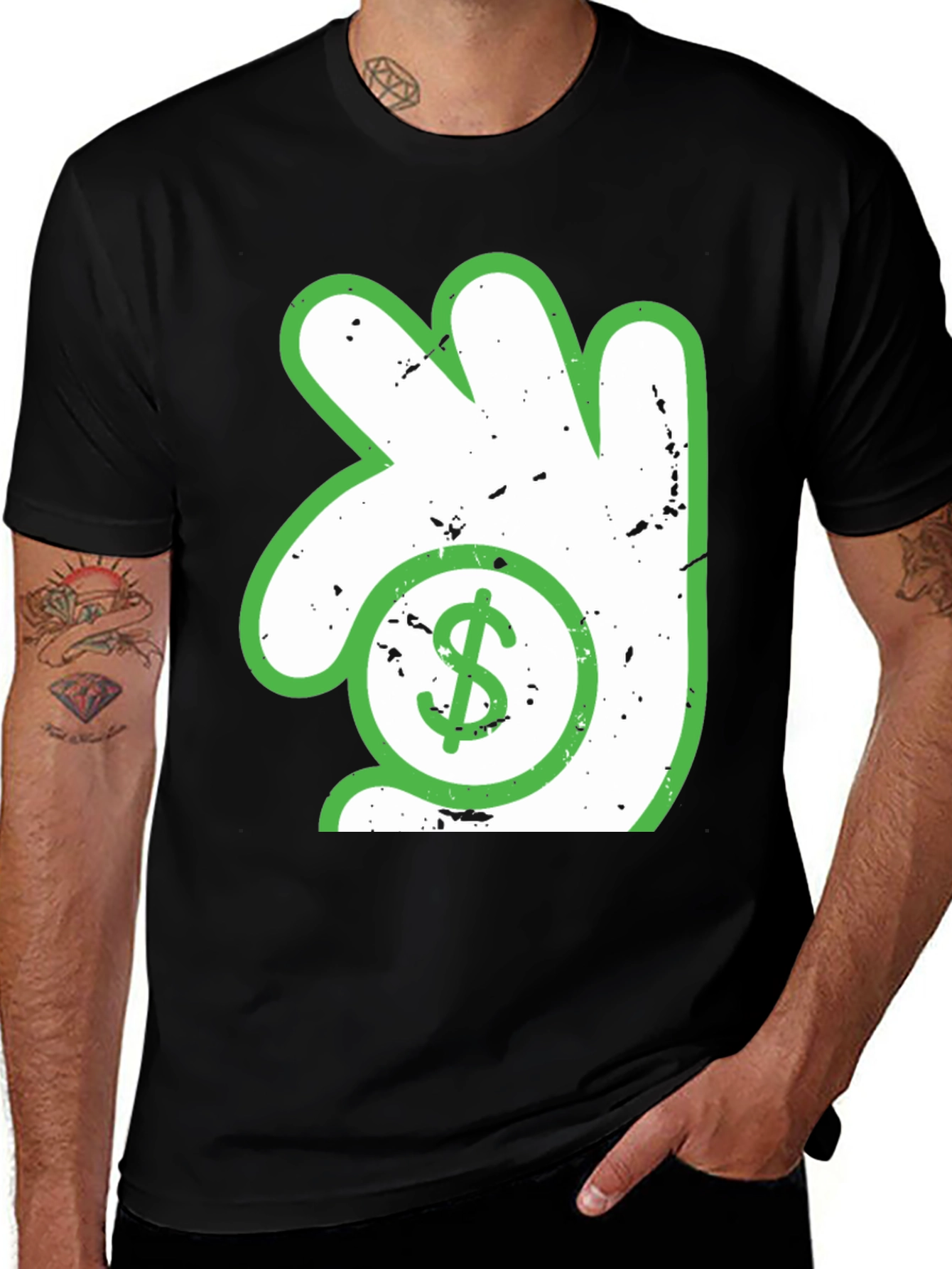 Variant 8 of Black Hand Dollar Sign T-Shirt