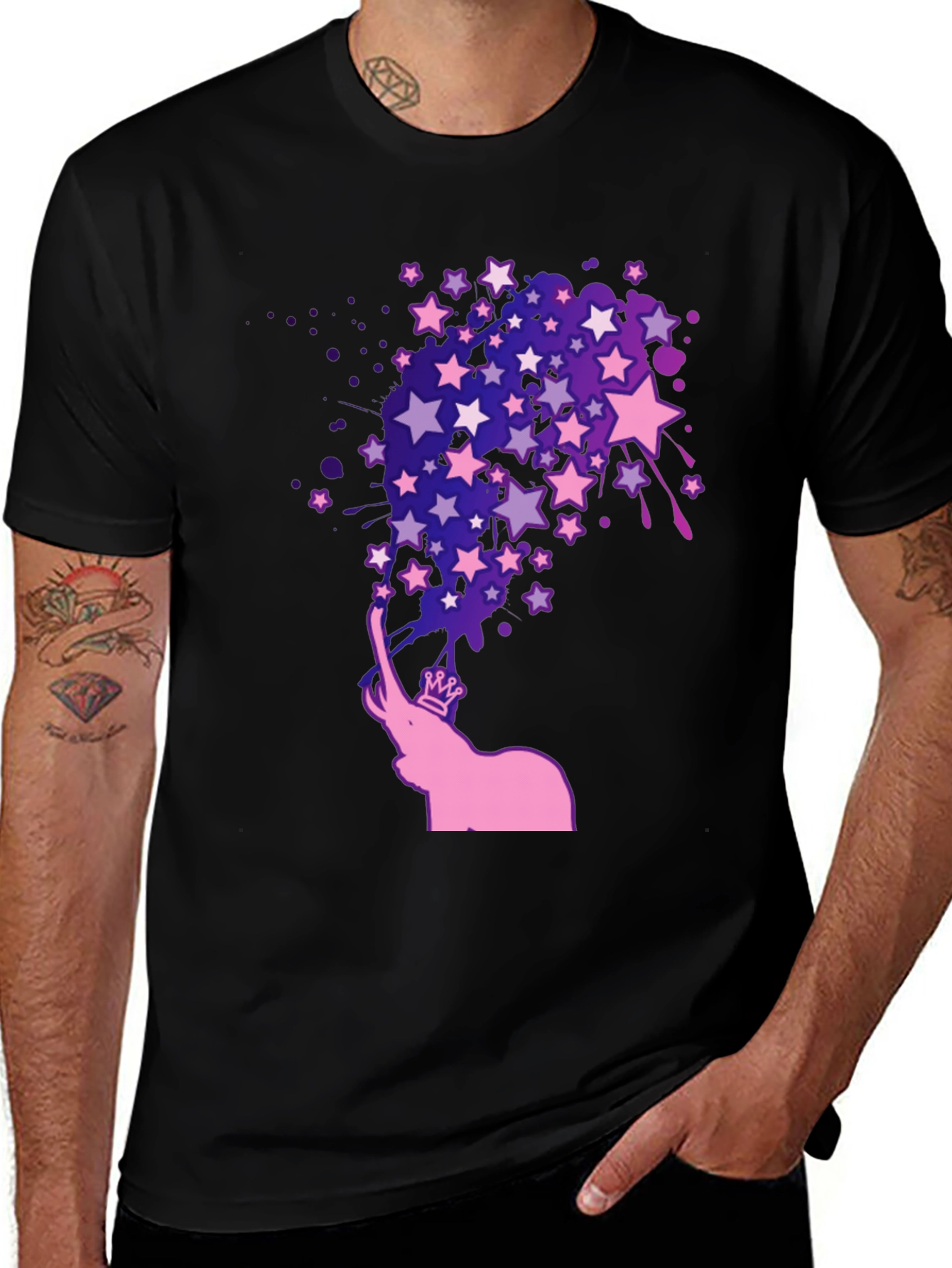 Variant 3 of Elephant Crown Star Tee - Fun Graphic T-Shirt