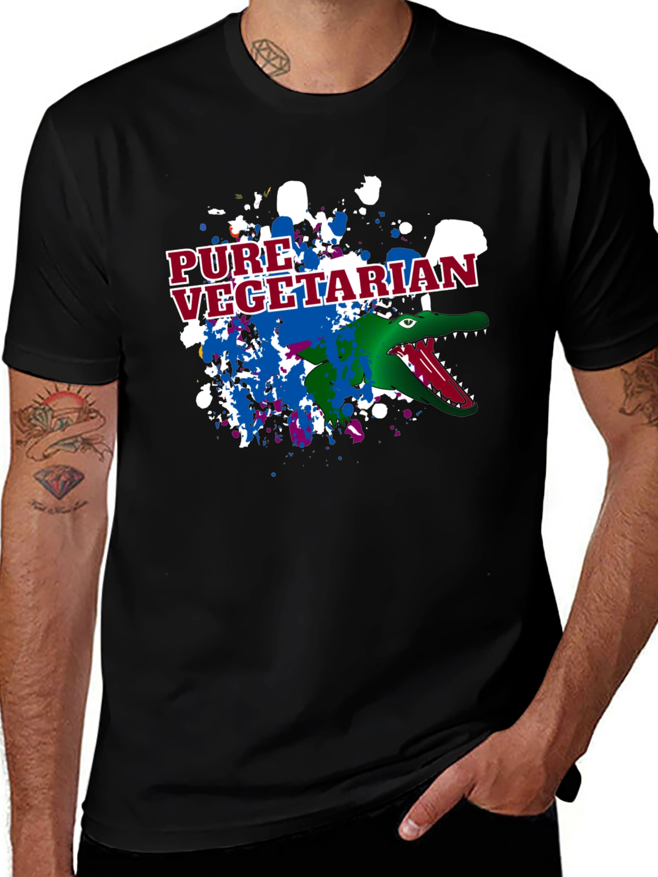 Variant 30 of Pure Vegetarian Alligator Graphic T-Shirt