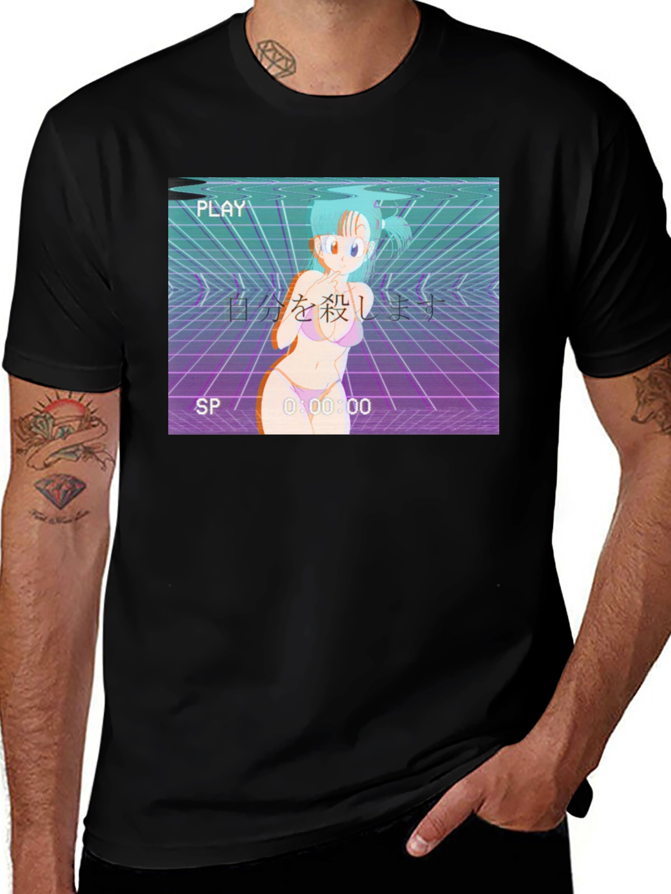 Variant 29 of Anime Aesthetic Graphic Tee - Bulma Vaporwave T-Shirt