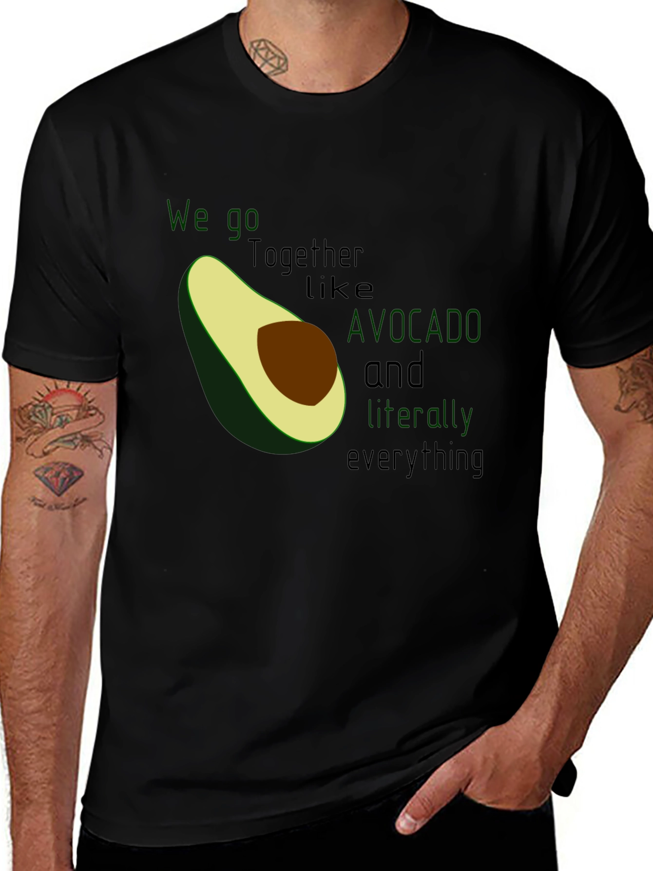 Variant 16 of Avocado Love Graphic Tee - We Go Together Like Avocado and Everything