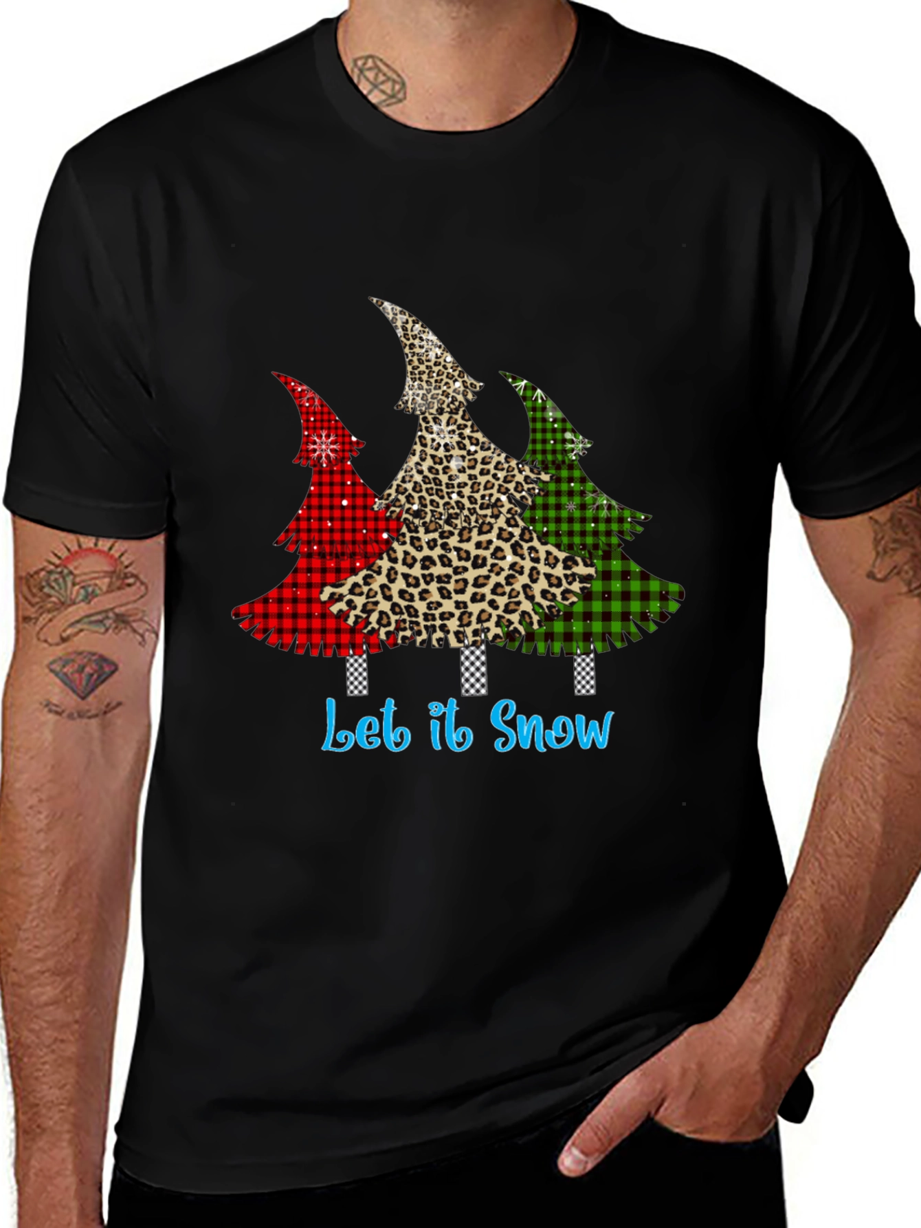 Variant 18 of Festive 'Let it Snow' Christmas Tree Graphic Tee