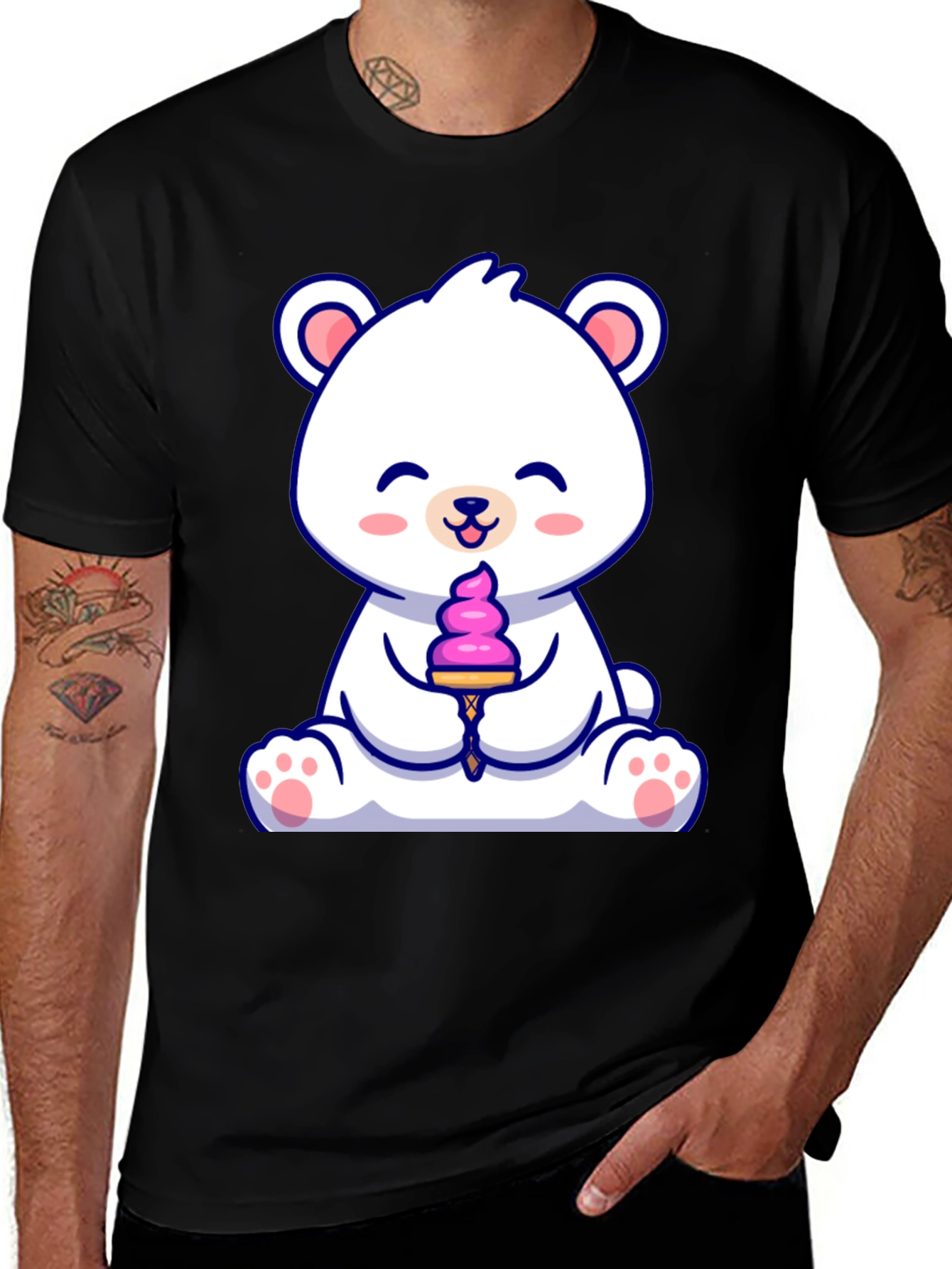 Variant 27 of Cute Polar Bear Ice Cream Graphic Tee