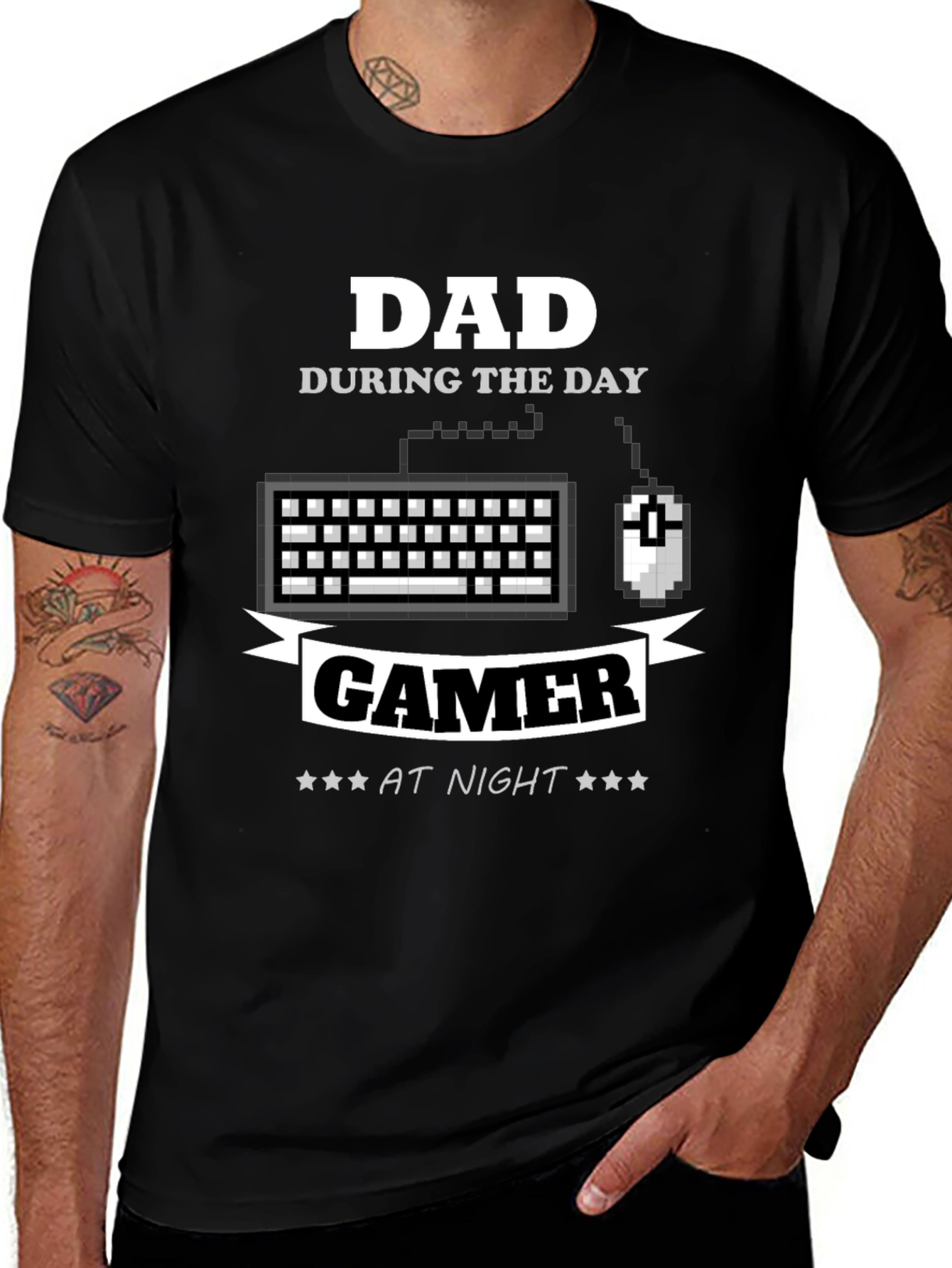 Variant 26 of Dad Gamer T-Shirt - Daytime Dad, Nighttime Gamer