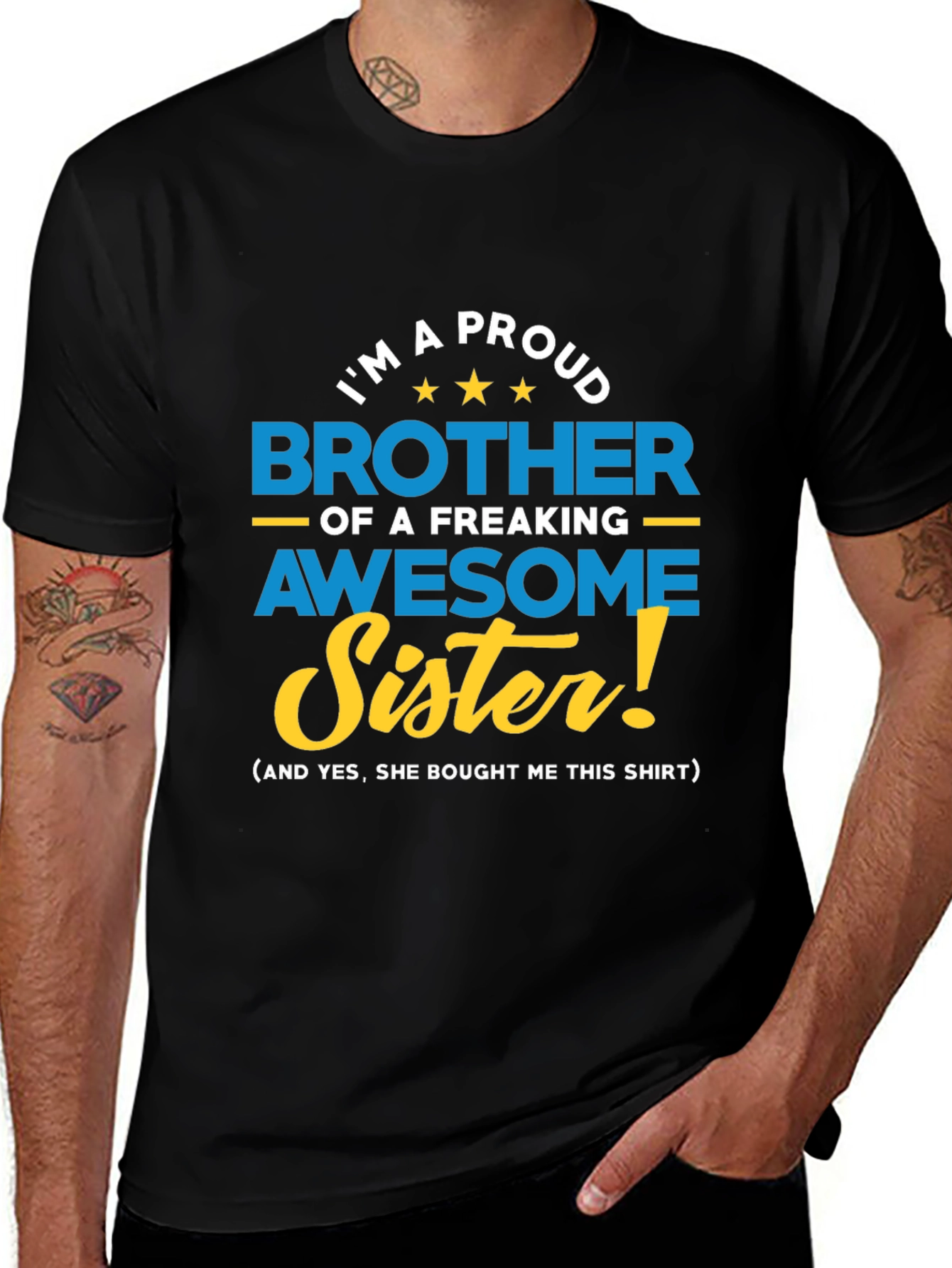 Variant 24 of Proud Brother Awesome Sister Graphic Tee