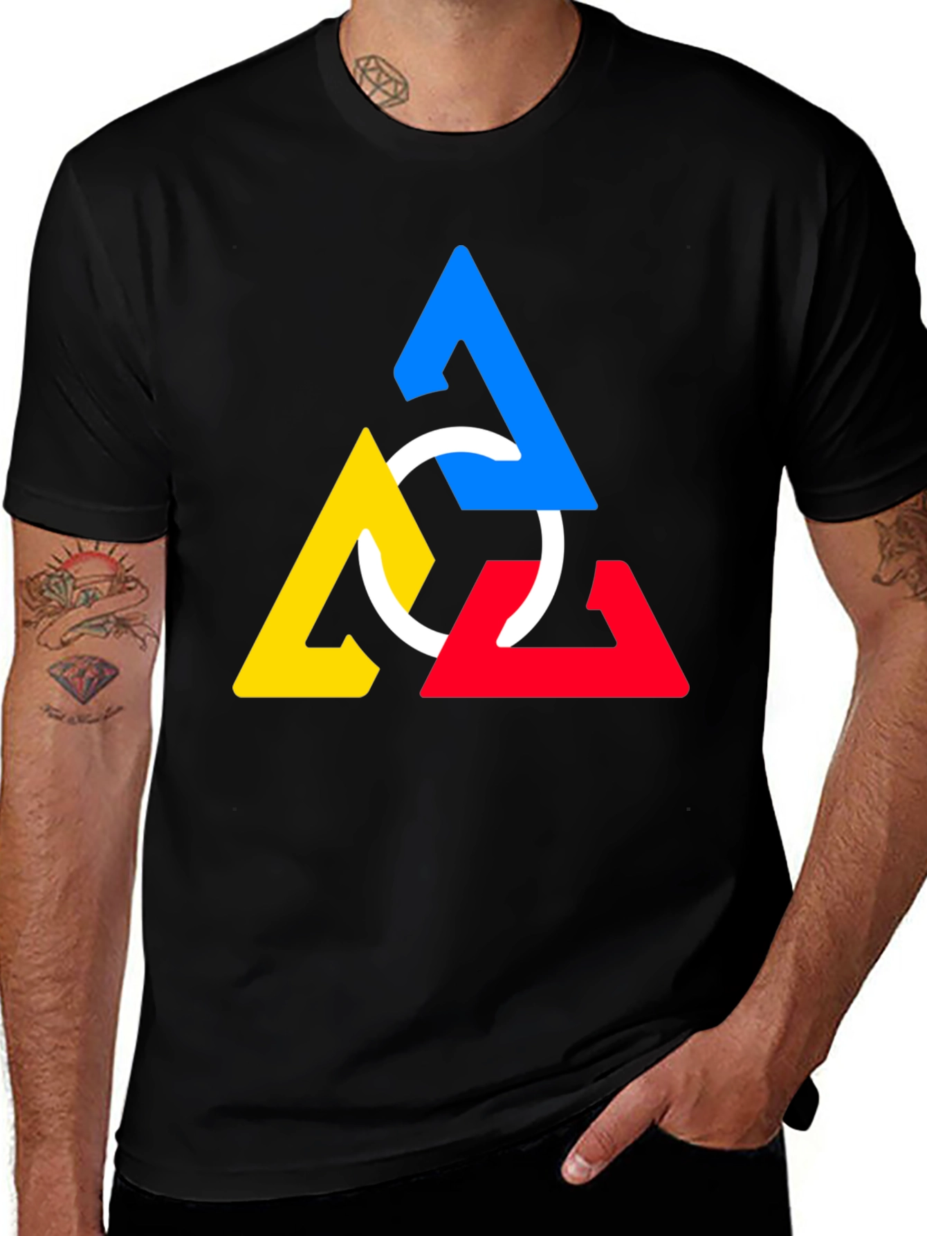 Variant 11 of Geometric Triangles T-Shirt - Modern Art Design