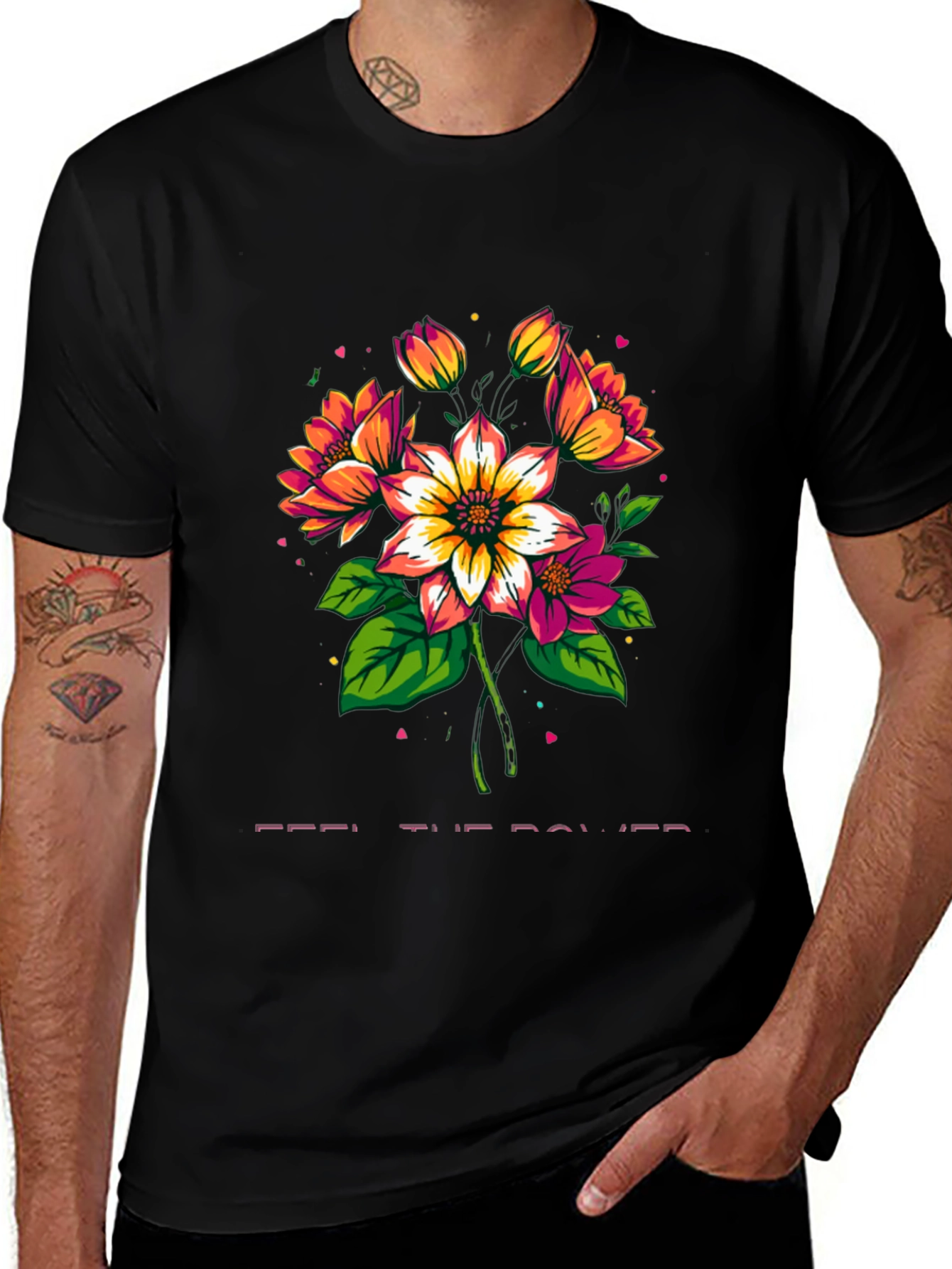 Variant 25 of Floral Power Tee - Artistic Graphic Print