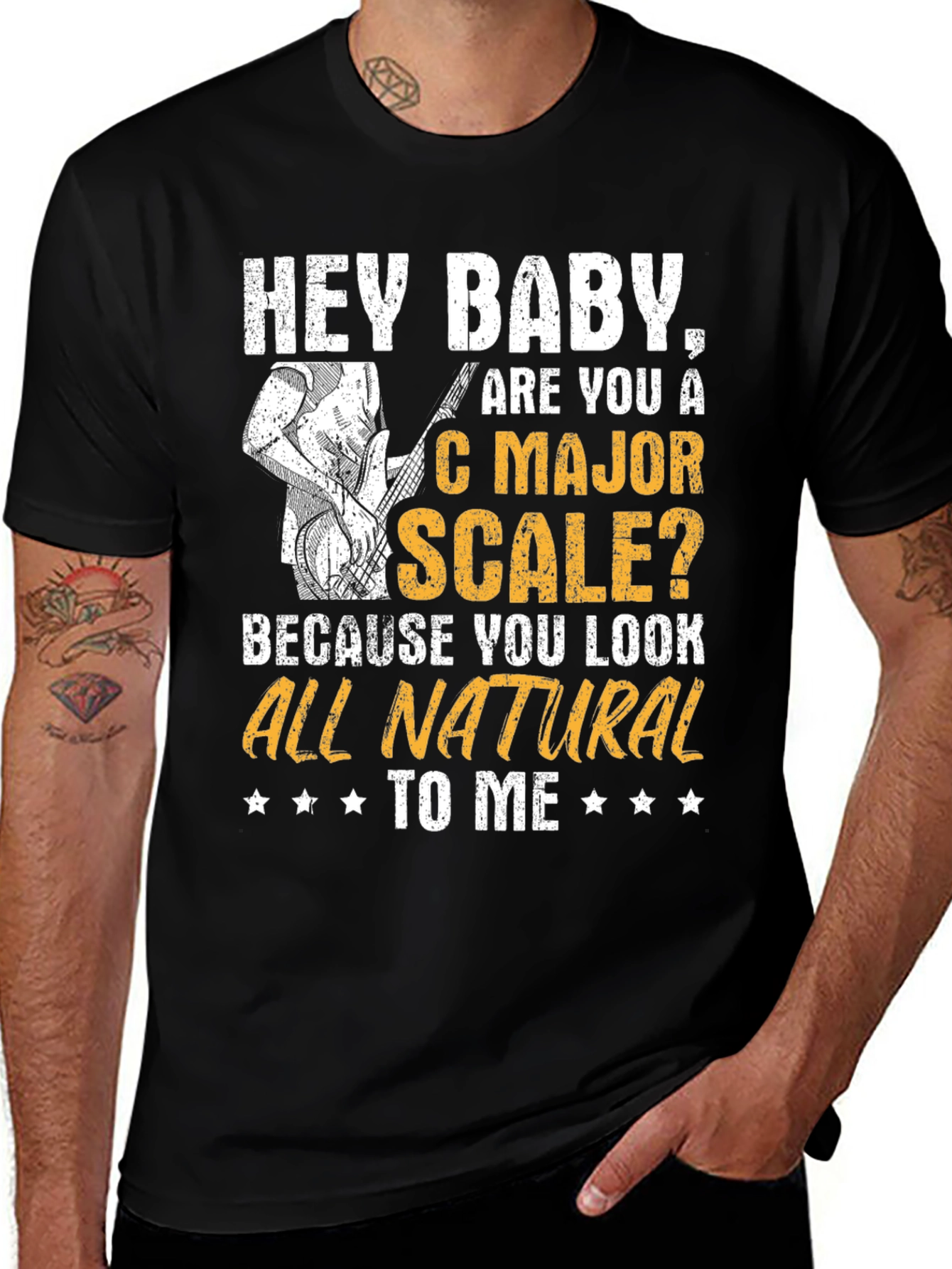Variant 15 of Hey Baby C Major Scale Bassist T-Shirt