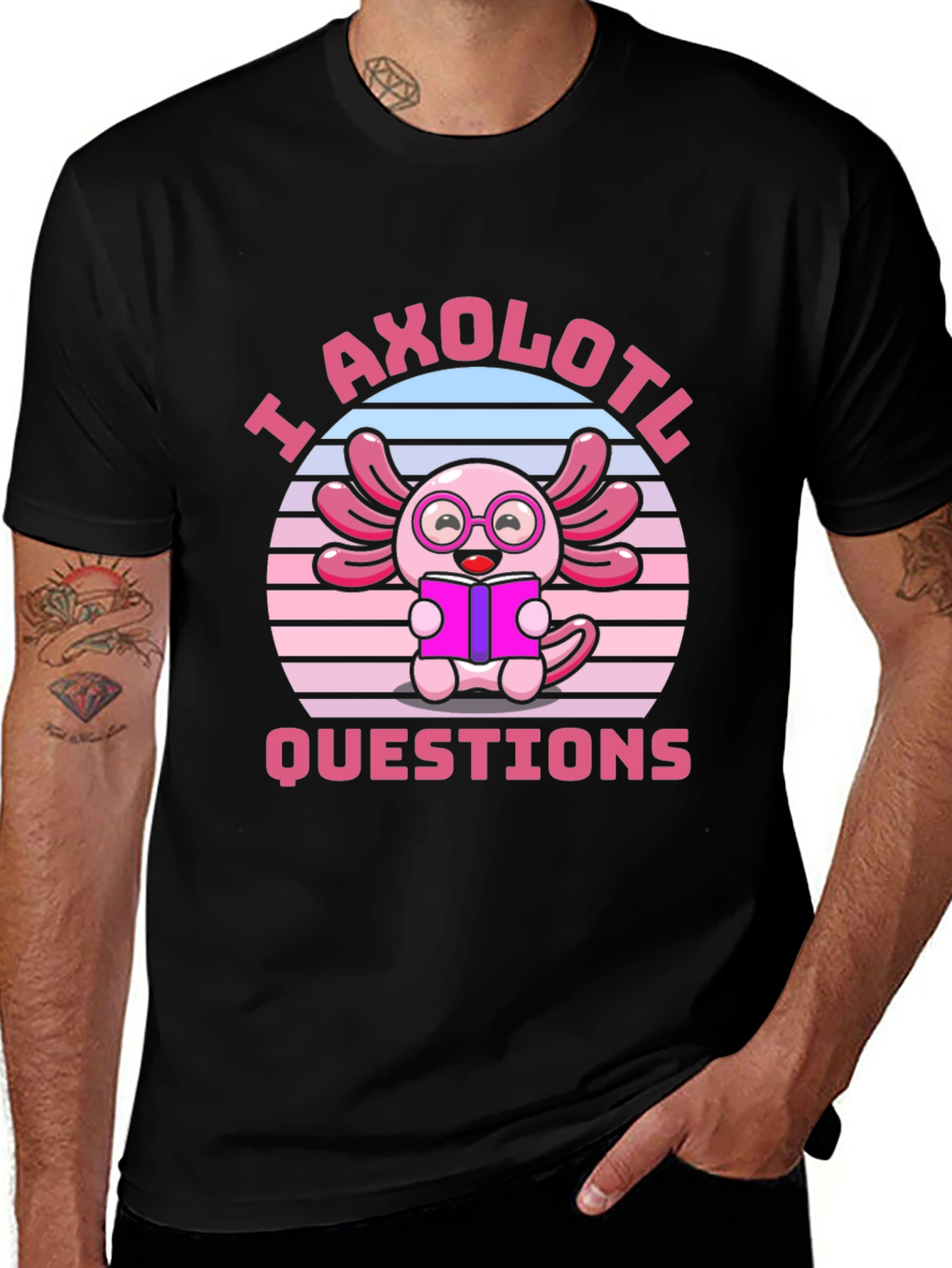 Variant 12 of I Axolotl Questions Black T-Shirt