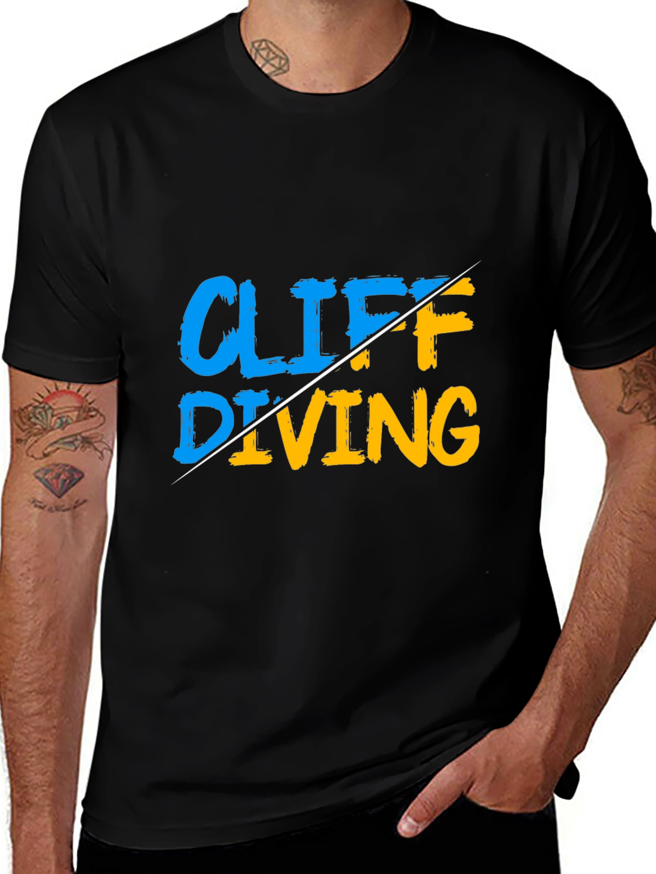 Variant 26 of Cliff Diving Graphic Tee - Black T-Shirt