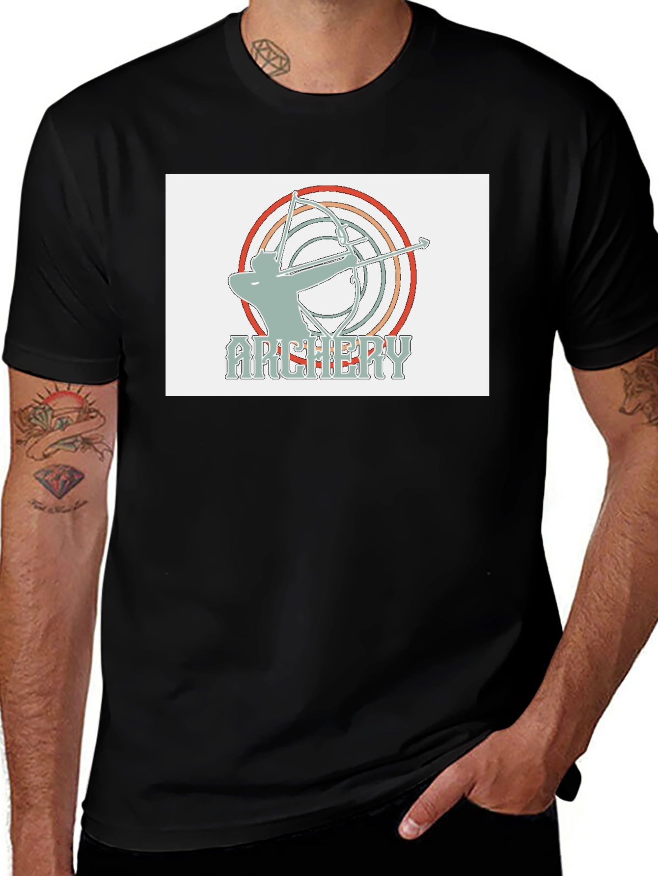 Variant 20 of Archery Retro Design Black T-Shirt