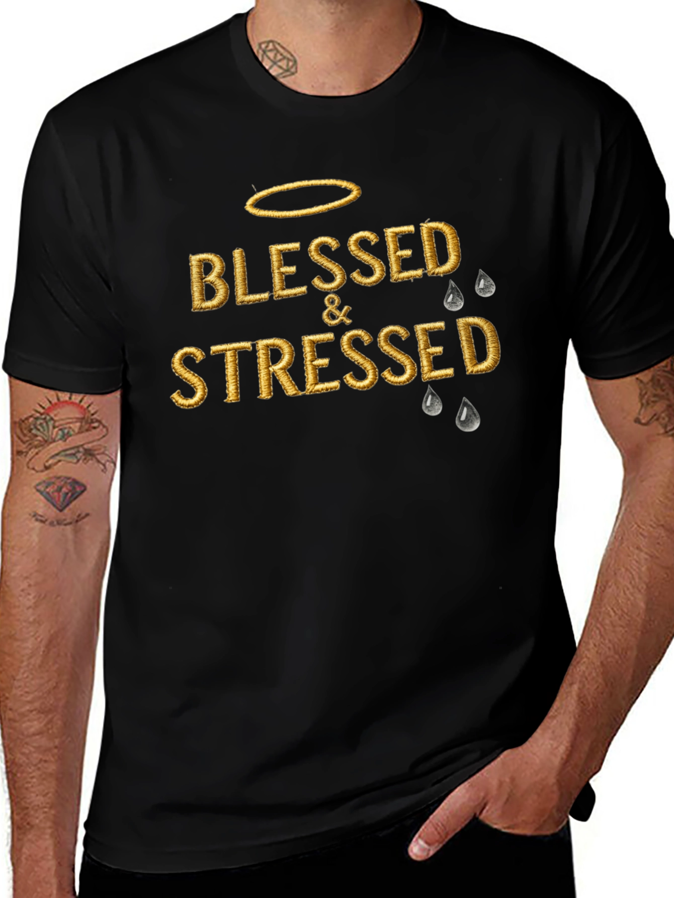 Variant 7 of Blessed & Stressed Graphic T-Shirt