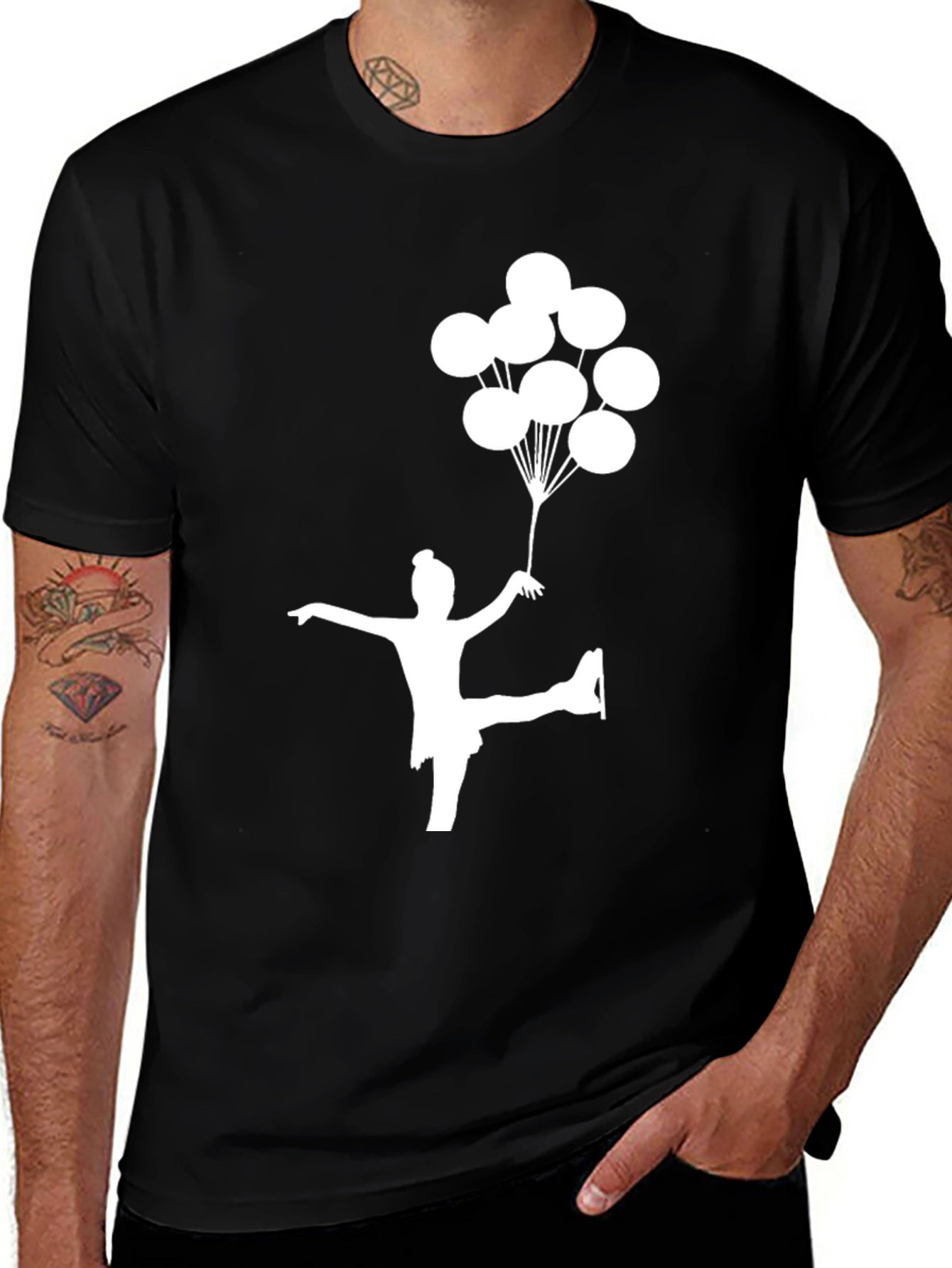 Variant 15 of Figure Skater with Balloons Graphic T-Shirt