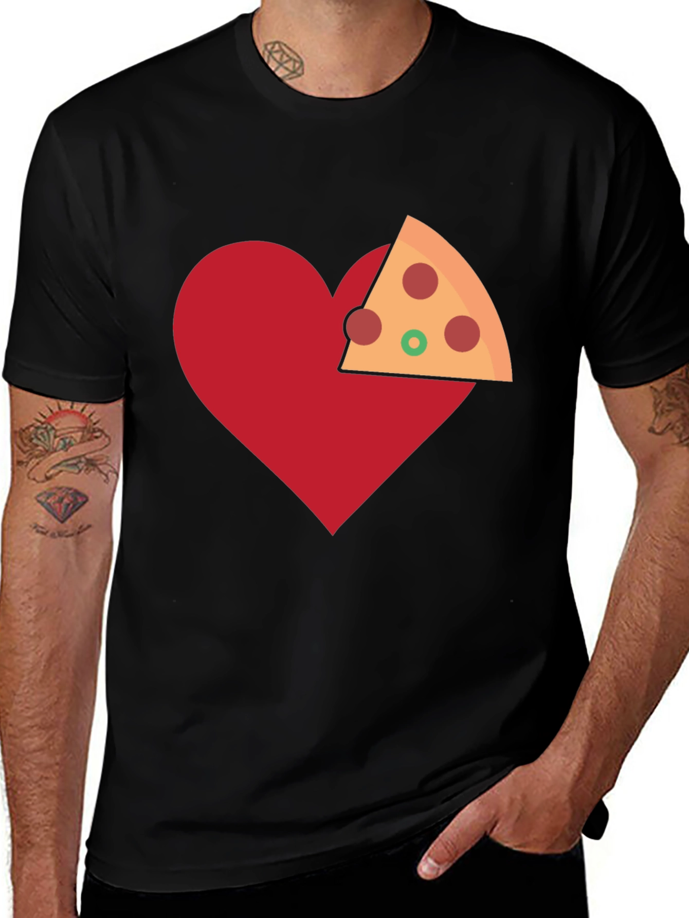 Variant 24 of Pizza Heart Graphic Tee - Unisex Casual T-Shirt