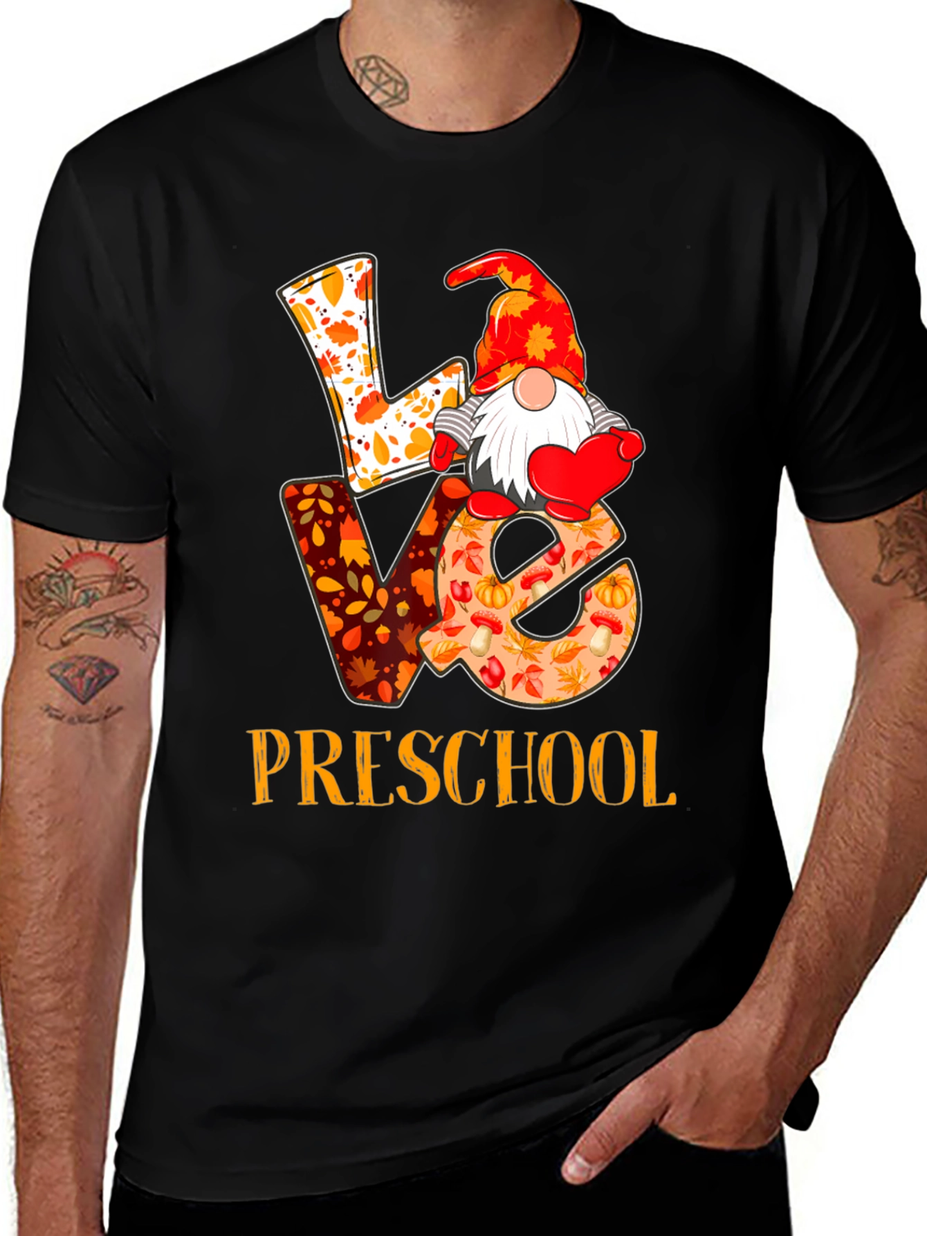Variant 24 of Love Preschool Fall Gnome Teacher T-Shirt