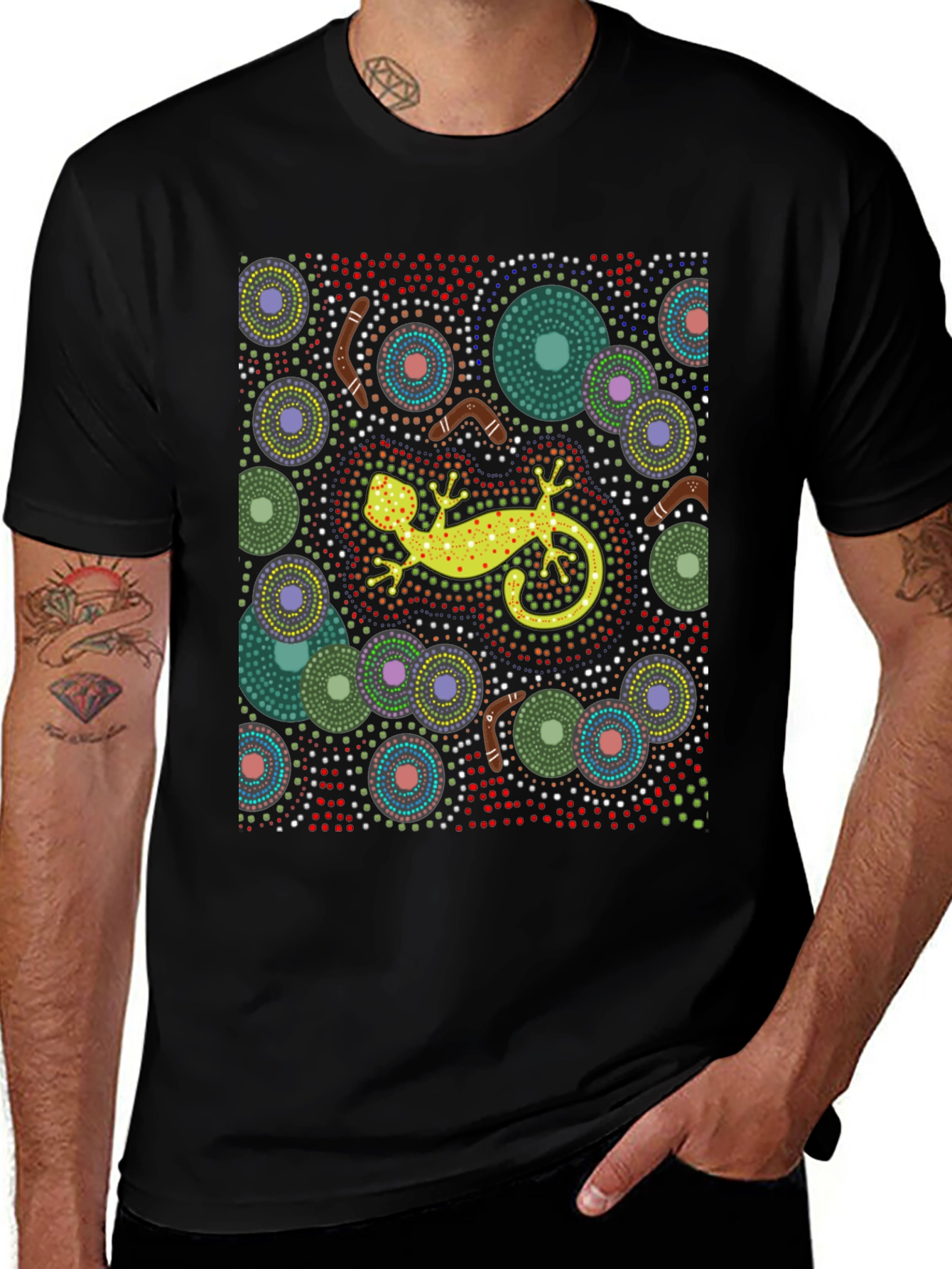 Aboriginal Art Lizard Tee