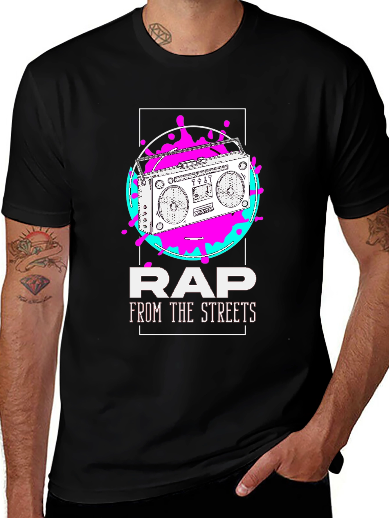Variant 29 of Rap From The Streets Boombox Graphic T-Shirt
