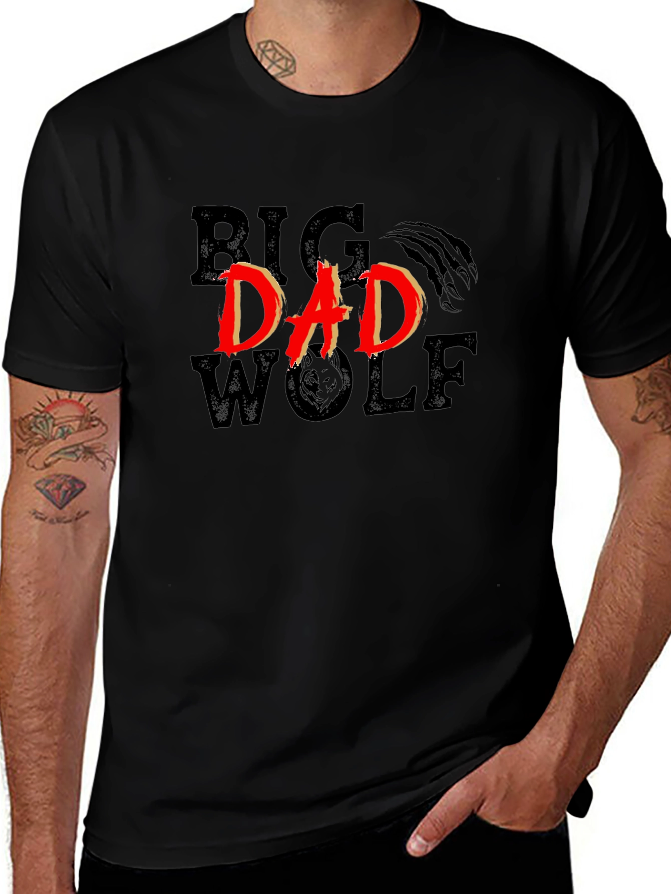 Variant 28 of Big Dad Wolf Graphic T-Shirt - Black