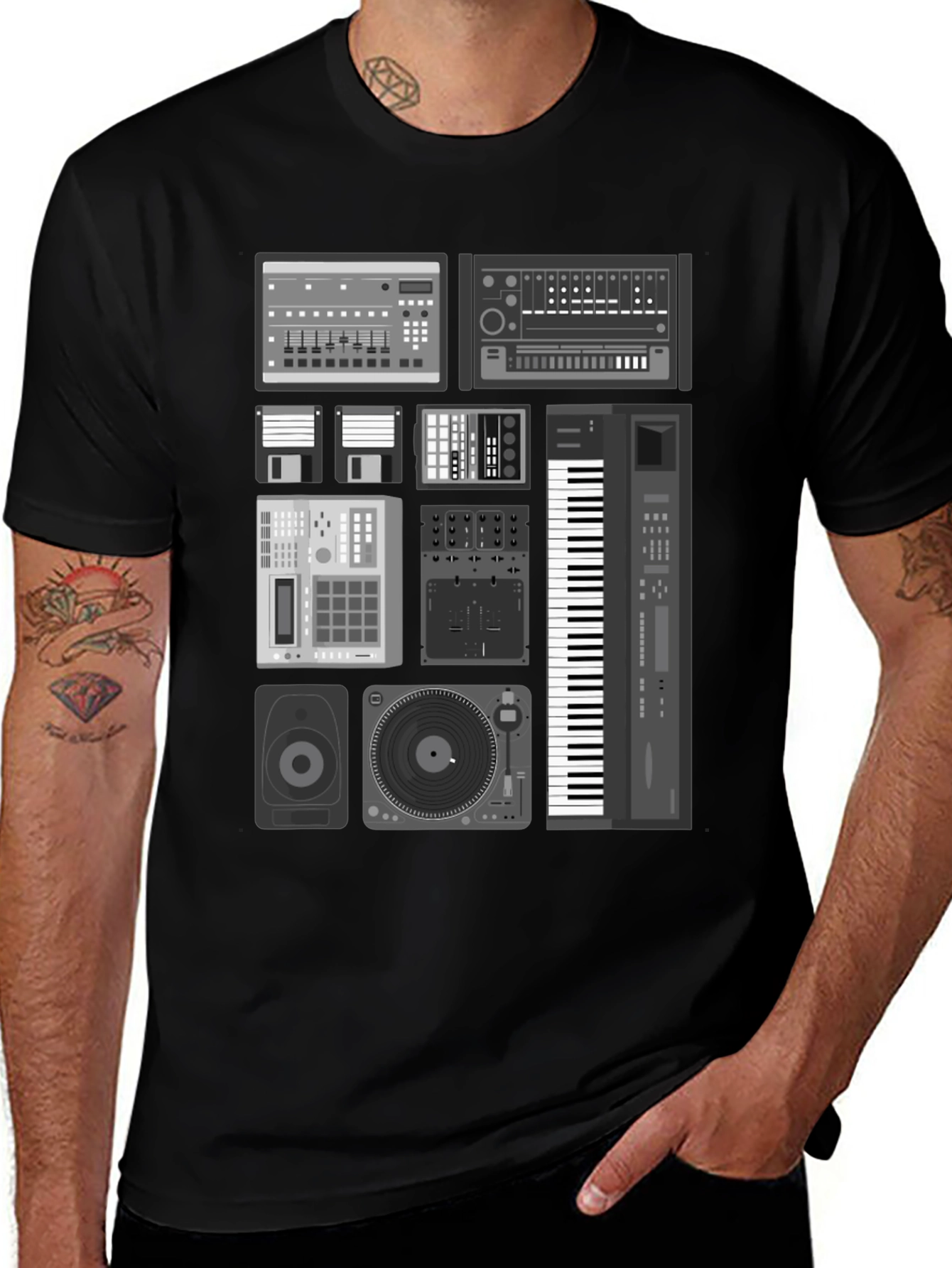 DJ Gear Graphic T-Shirt - Black