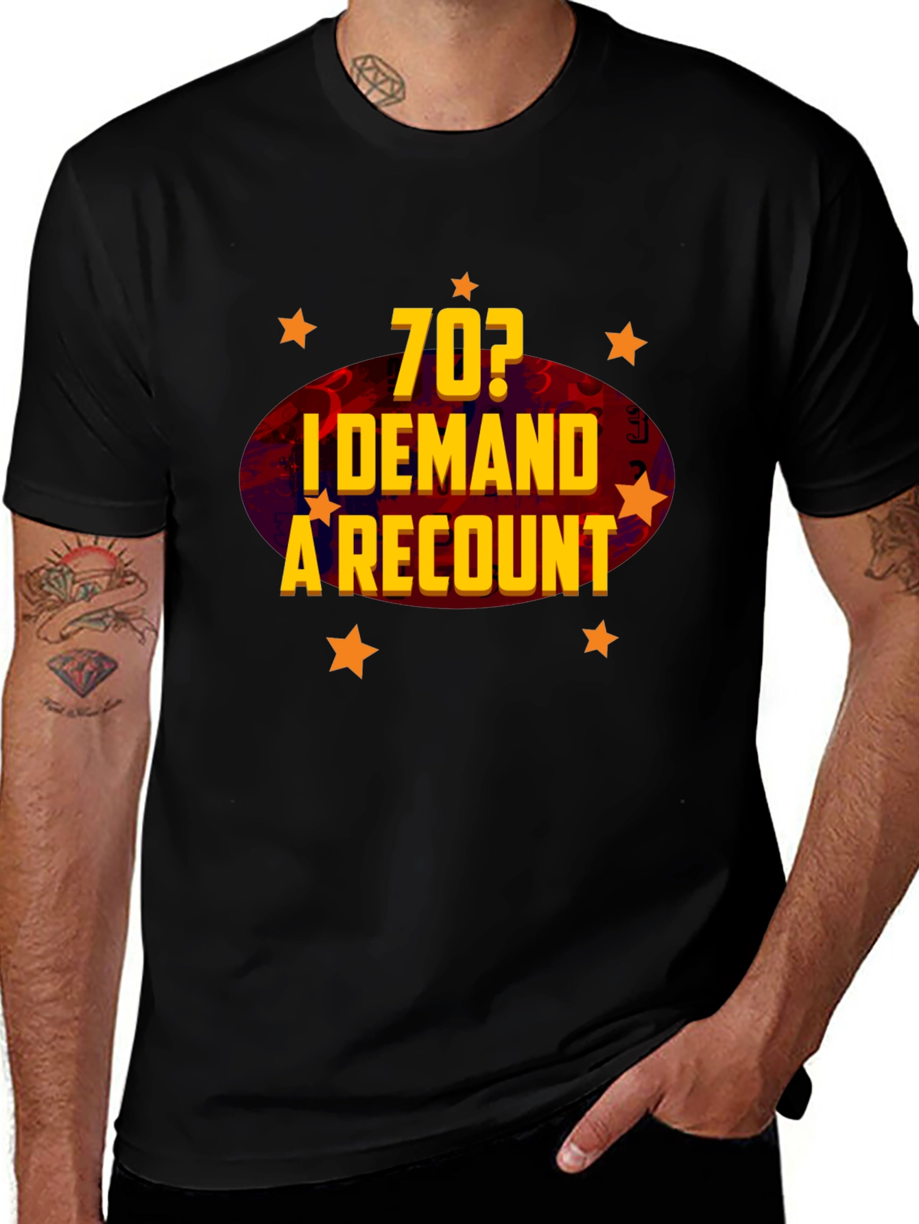 Variant 6 of Funny 70th Birthday Demand a Recount T-Shirt
