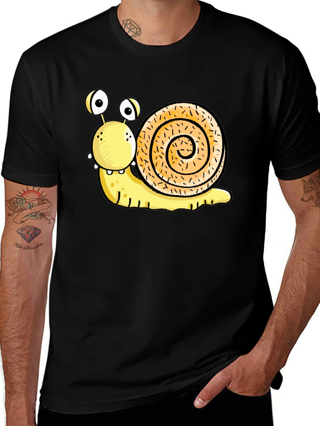 Variant 16 of Funny Snail Graphic Black T-Shirt