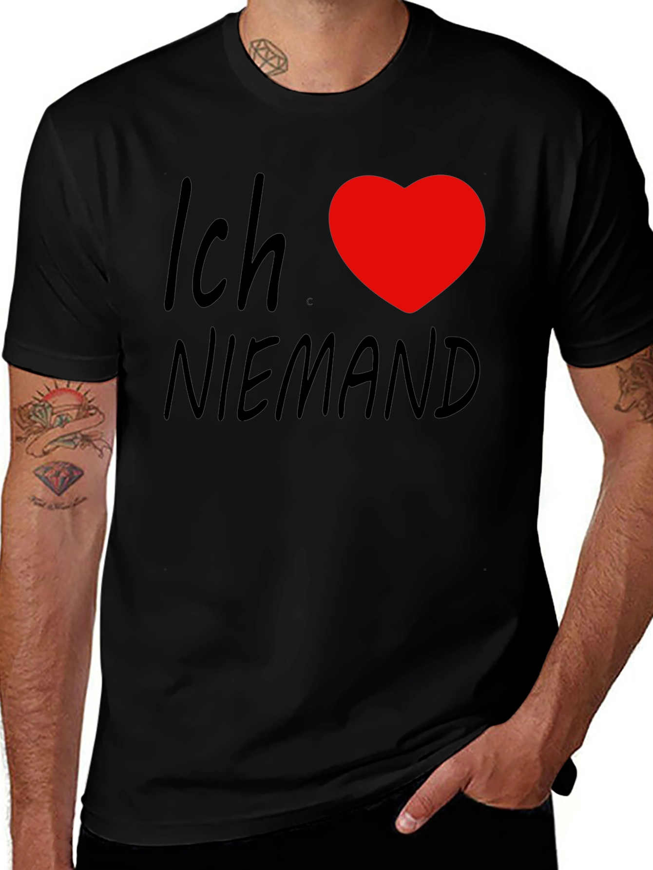 Variant 14 of Ich Love Niemand Black T-Shirt