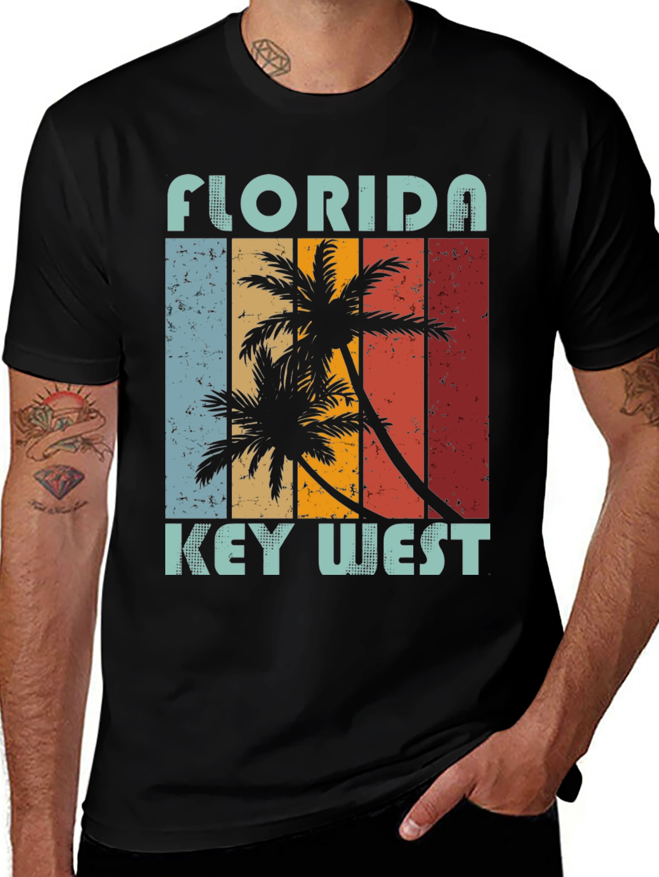 Variant 16 of Florida Key West Palm Tree Graphic Tee