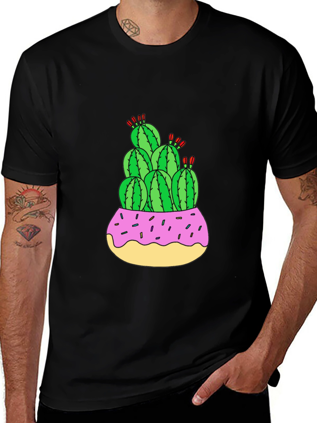 Variant 15 of Cactus Donut Pot Graphic T-Shirt