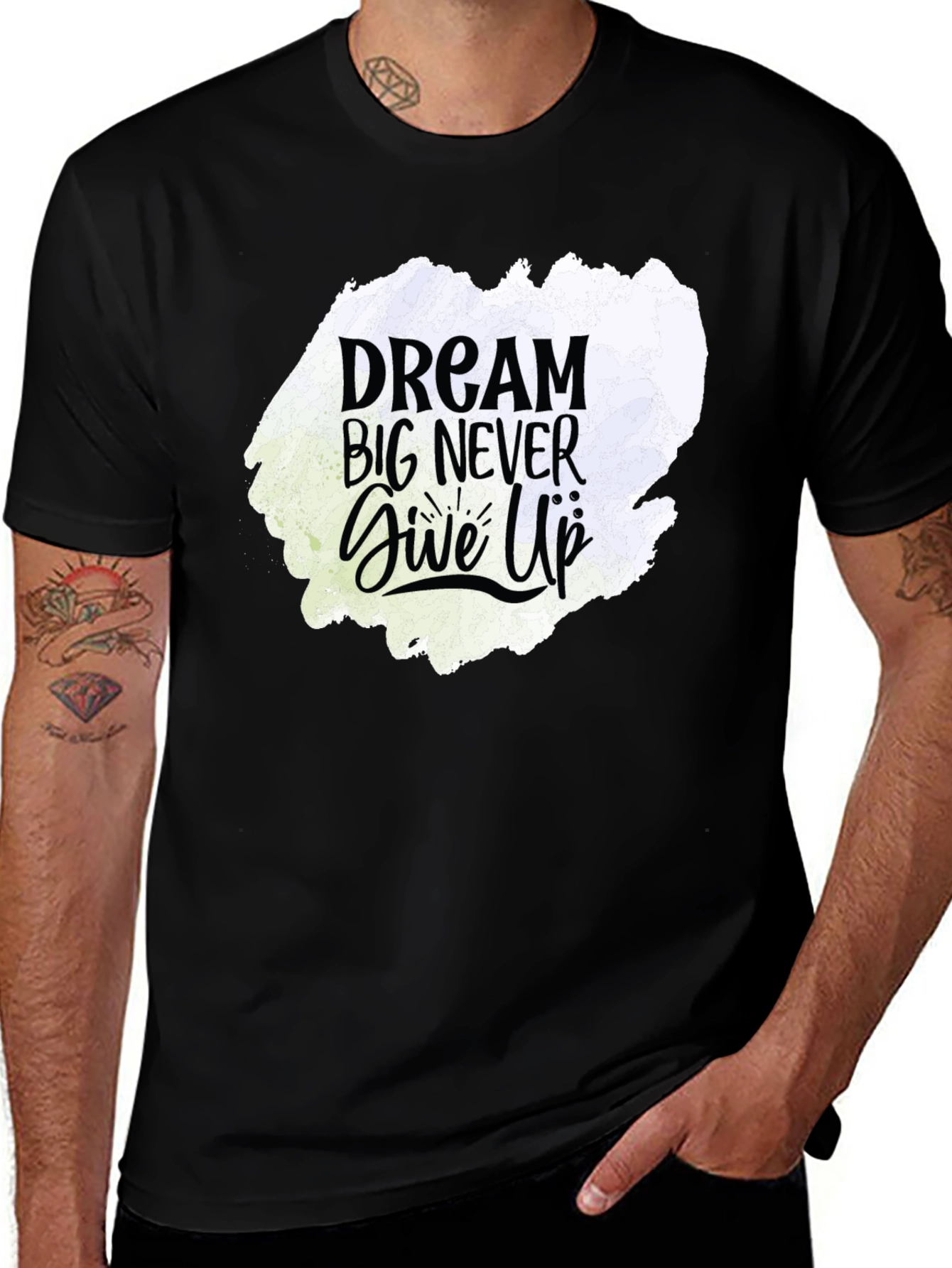 Variant 21 of Dream Big Graphic Tee - Motivational Black T-Shirt