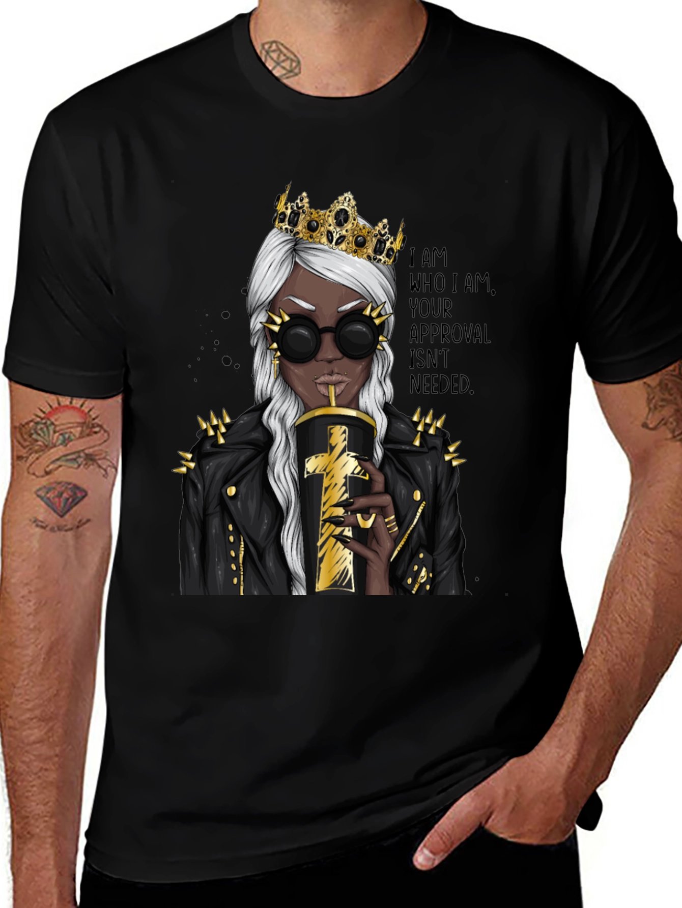 Variant 6 of Queen Attitude Graphic T-Shirt - Black