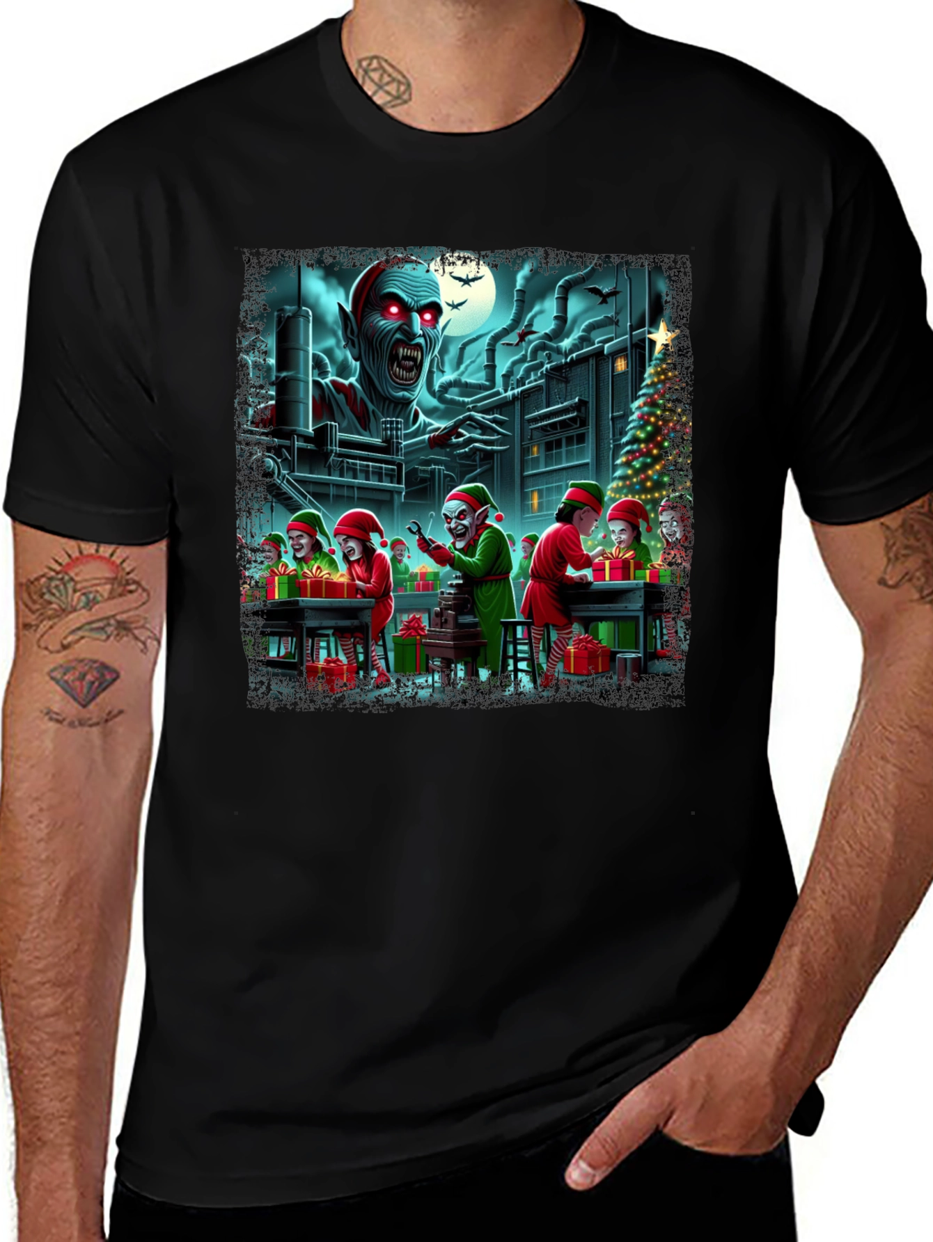 Variant 23 of Festive Frights Tee - Vampire Elf Workshop