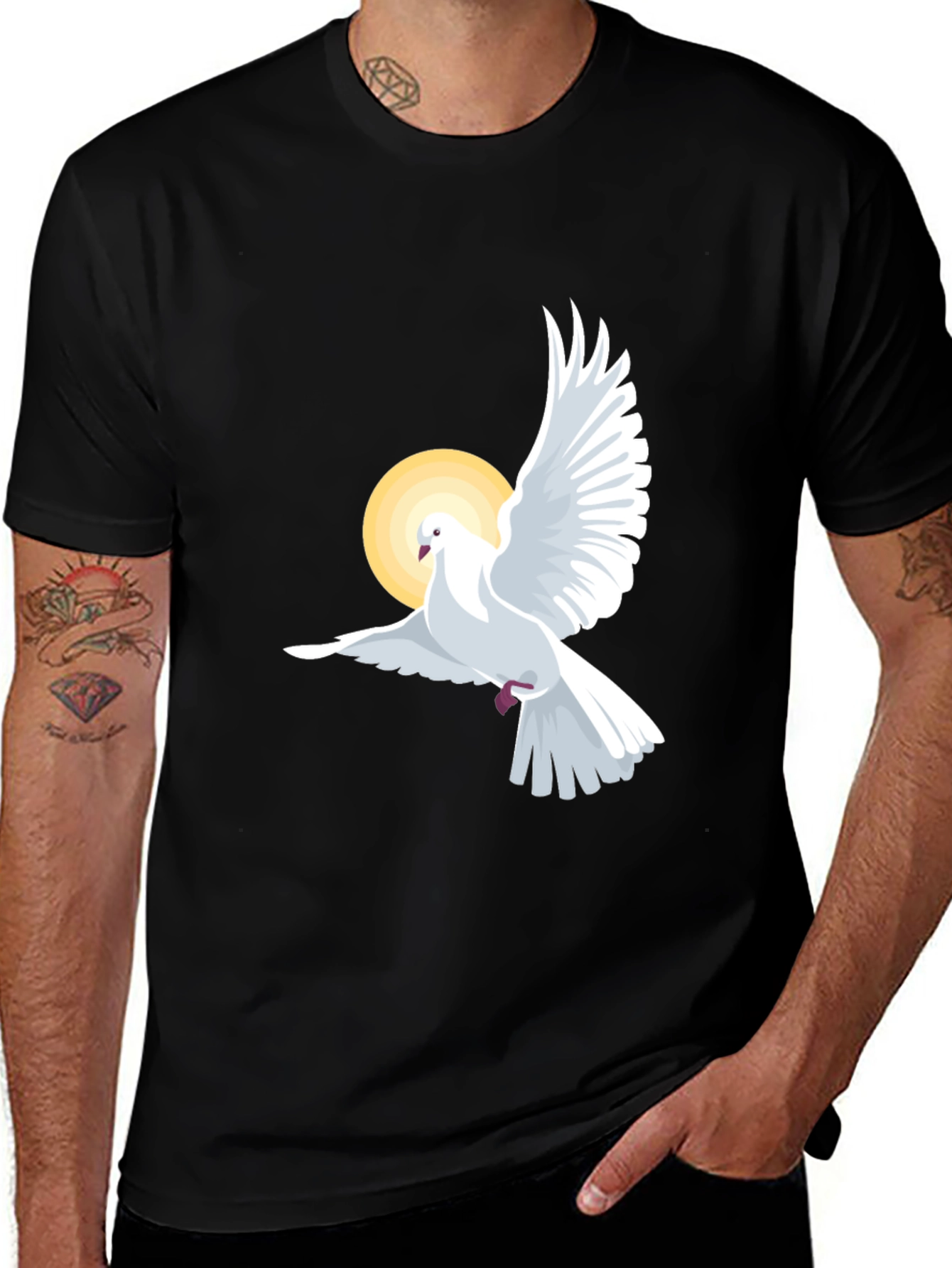 Variant 4 of Dove Graphic Print Black T-Shirt