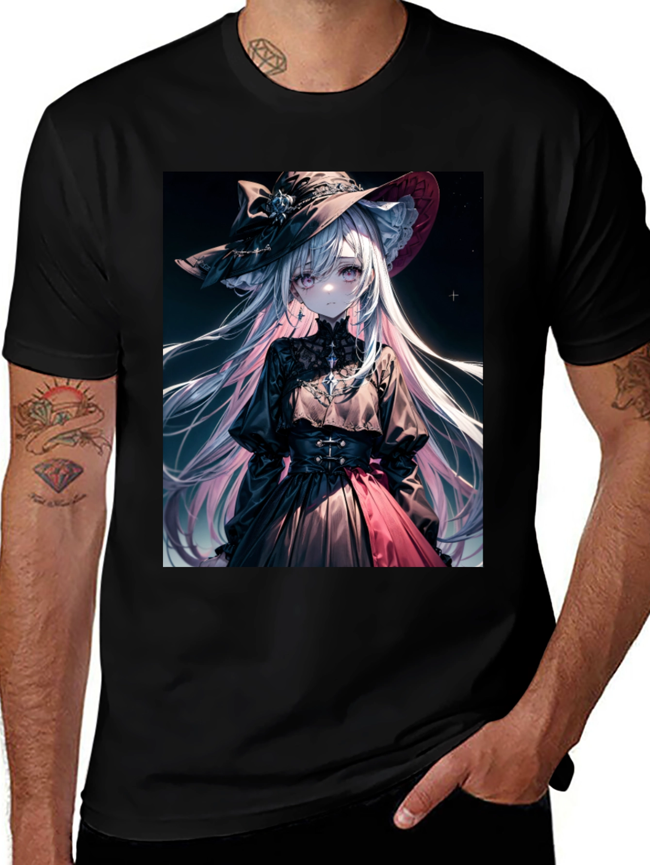 Variant 16 of Anime Girl Graphic Tee - Stylish Black Cotton T-Shirt
