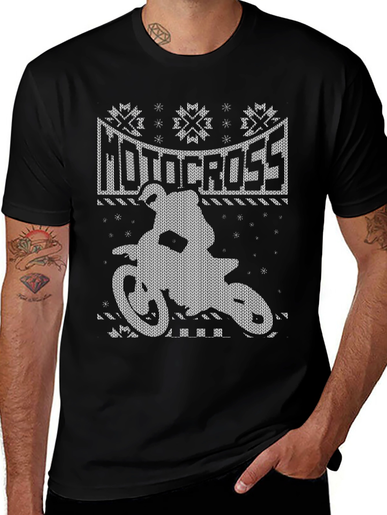 Variant 17 of Motocross Sweater Knit Style Graphic T-Shirt