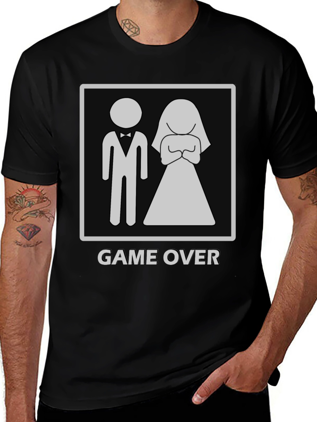 Variant 19 of Game Over Wedding Humor T-Shirt