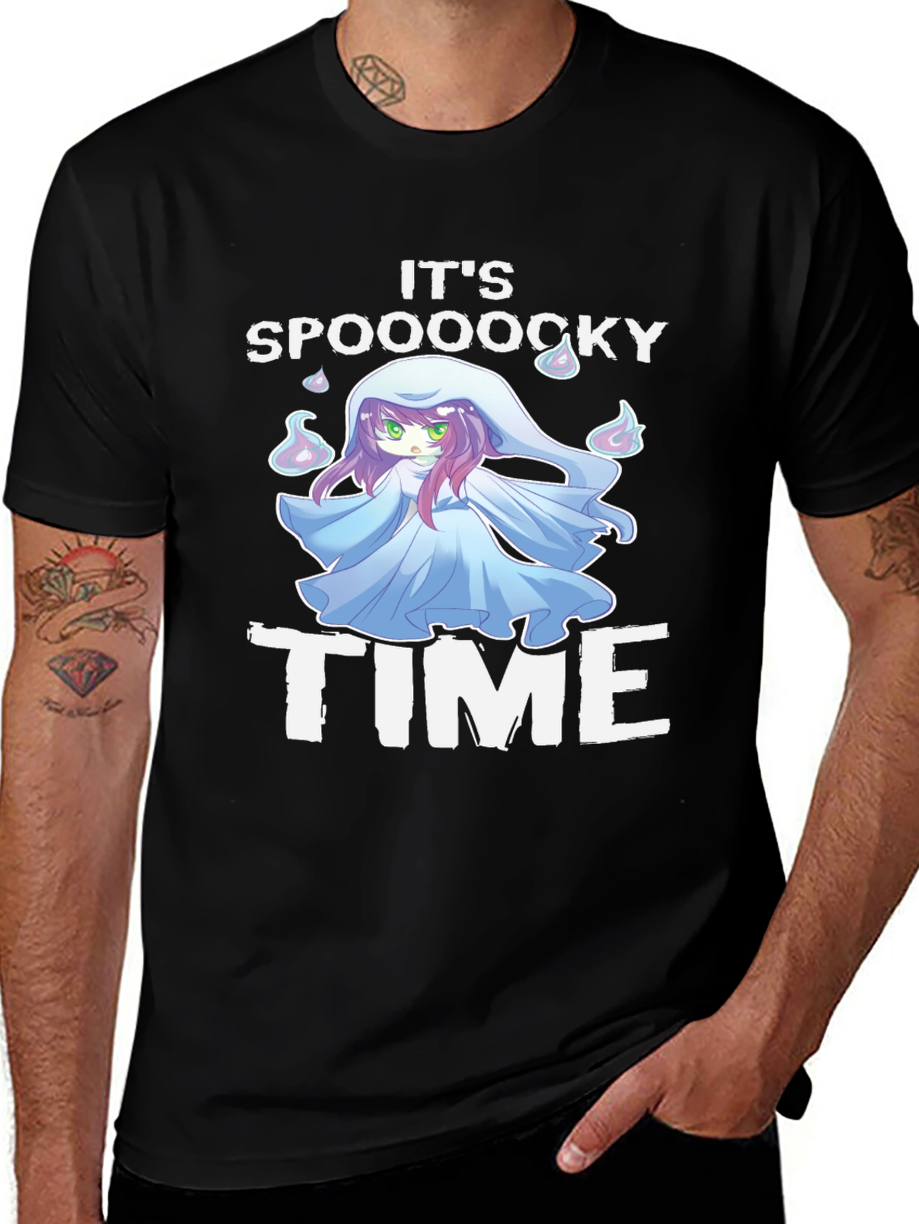 Variant 18 of It's Spoooooky Time T-Shirt - Anime Ghost Tee