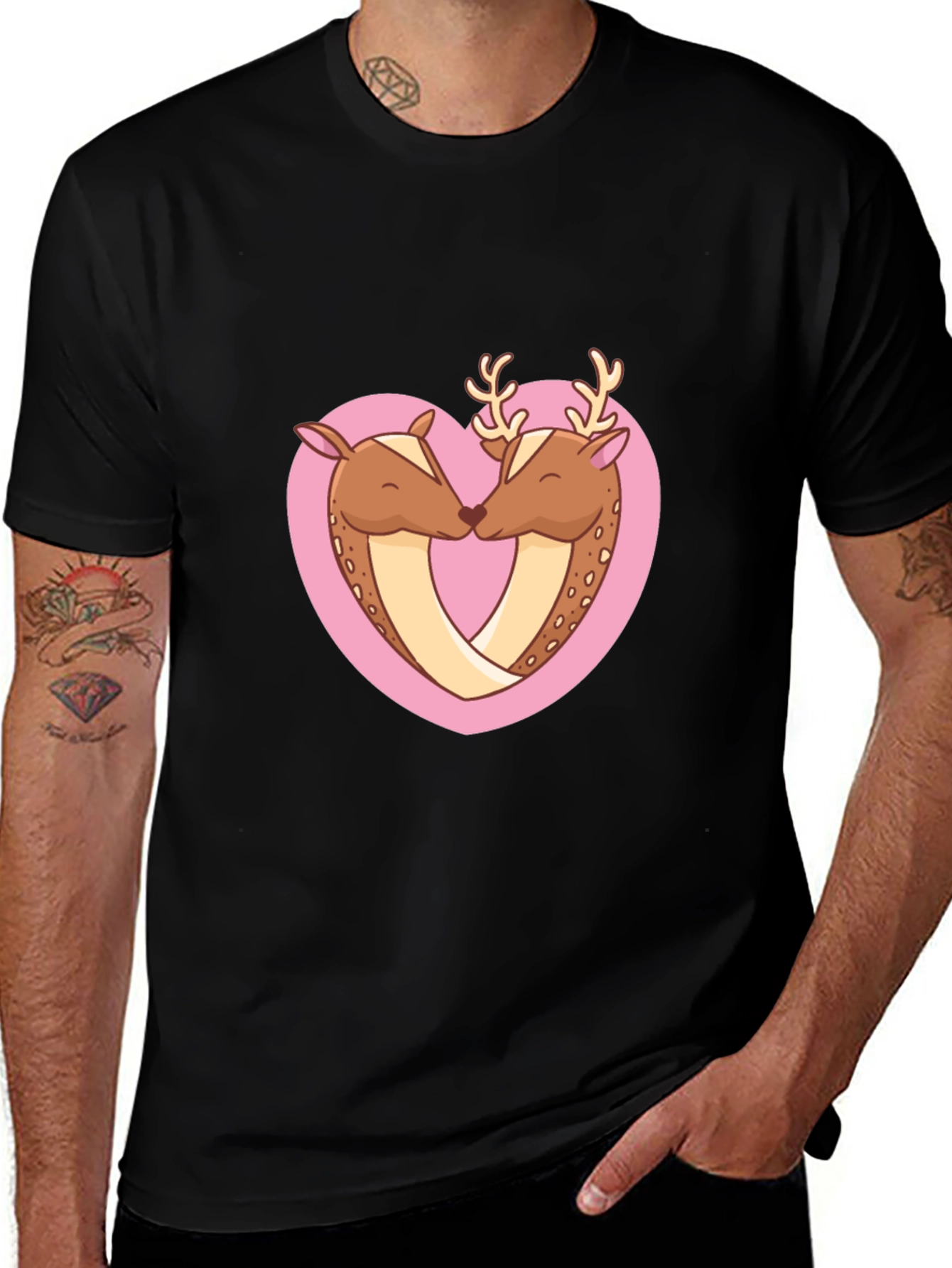 Variant 28 of Deer Love Heart Graphic Tee