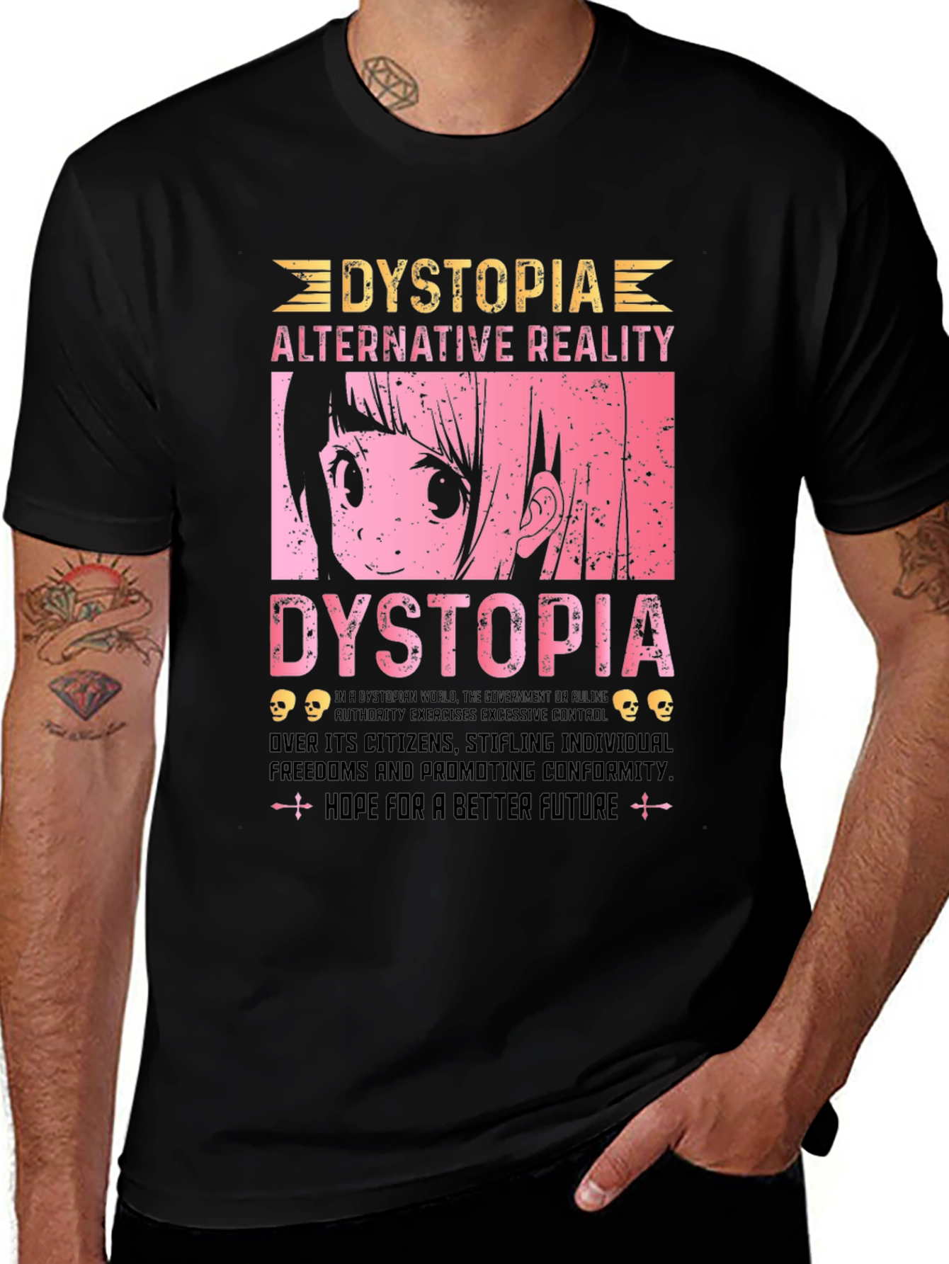 Variant 7 of Dystopia Anime T-Shirt Alternative Reality Tee