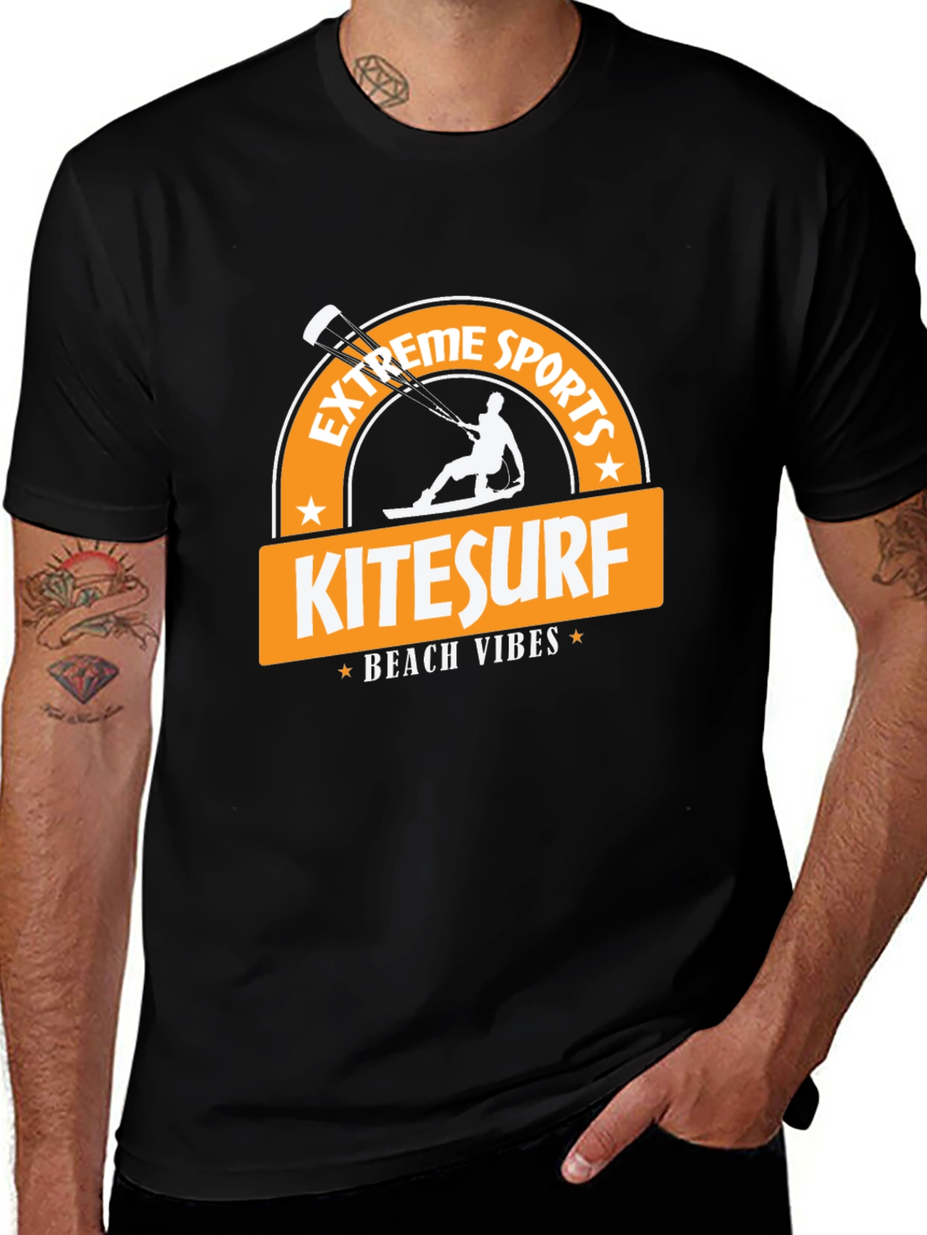 Variant 15 of Kitesurf Beach Vibes Black T-Shirt