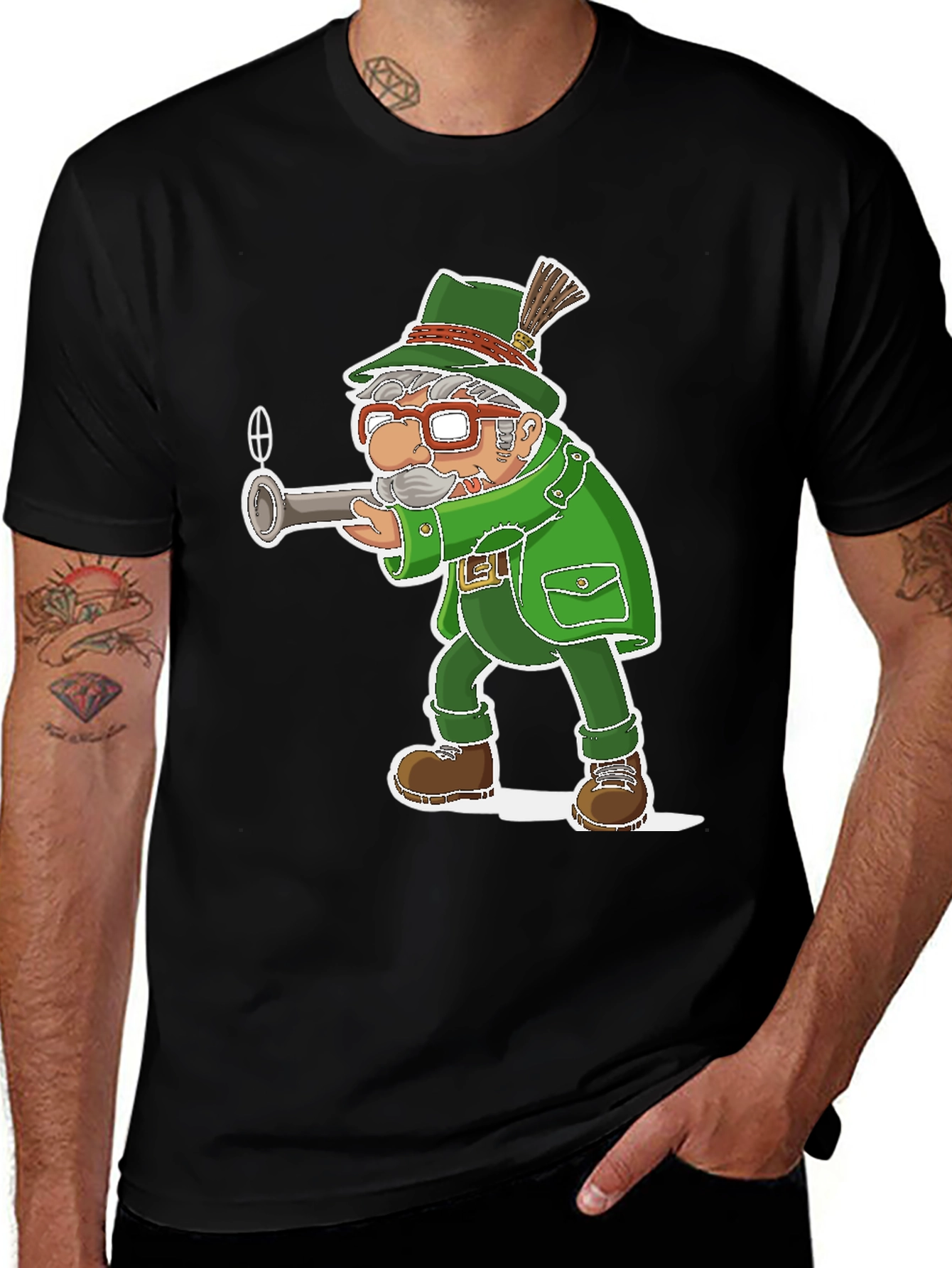 Variant 23 of Cartoon Hunter Graphic T-Shirt