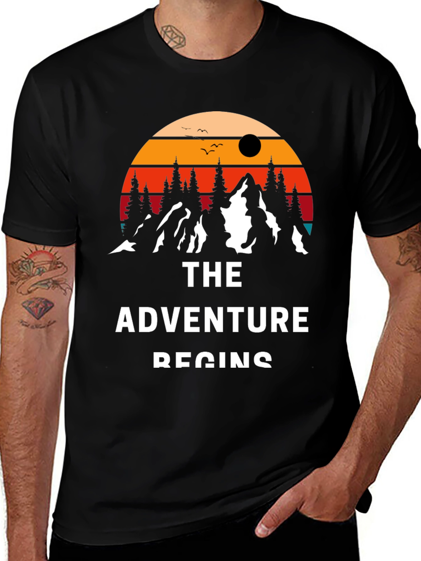 Variant 22 of Adventure Begins Graphic Tee - Black