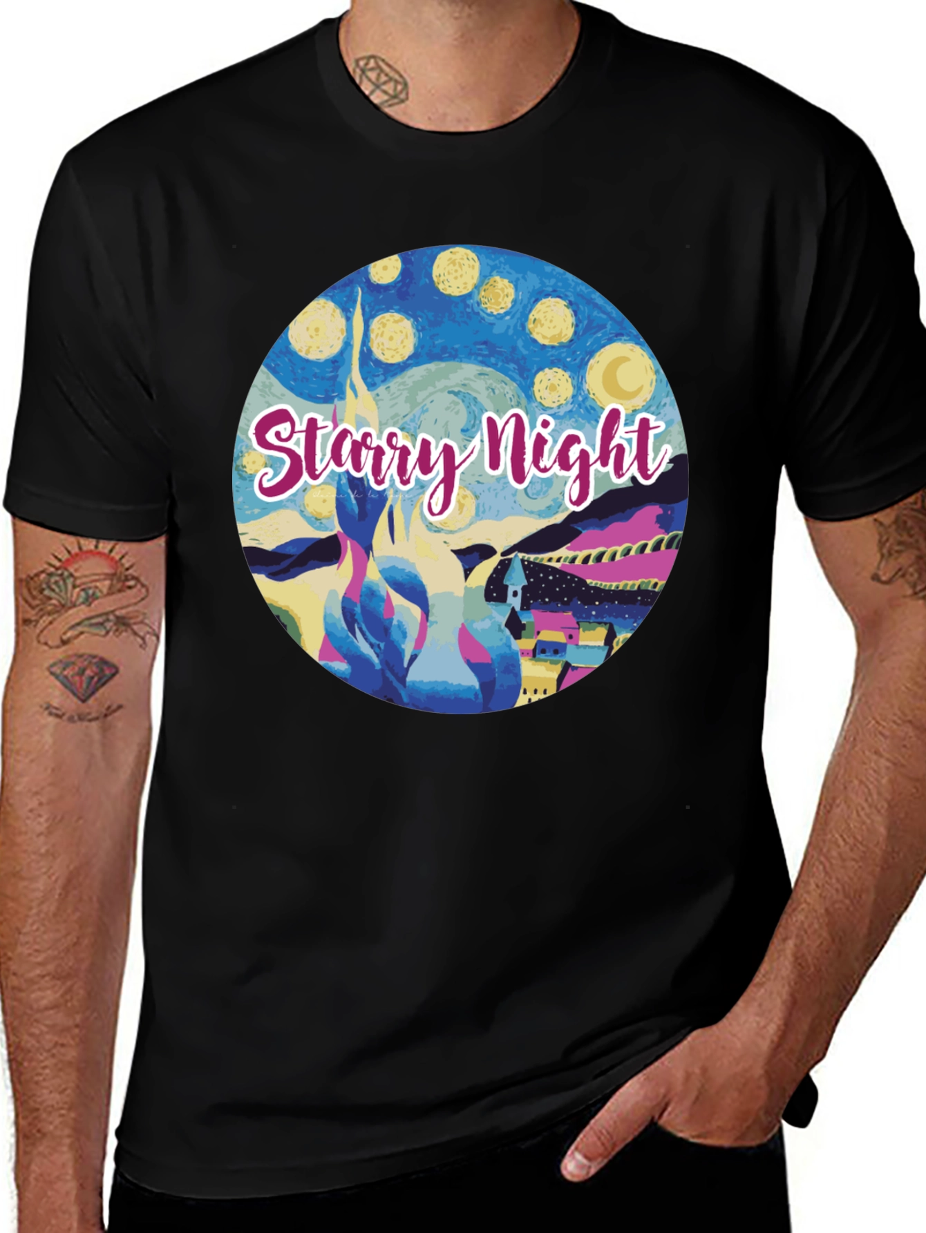 Variant 29 of Starry Night Graphic Tee - Artistic Comfort