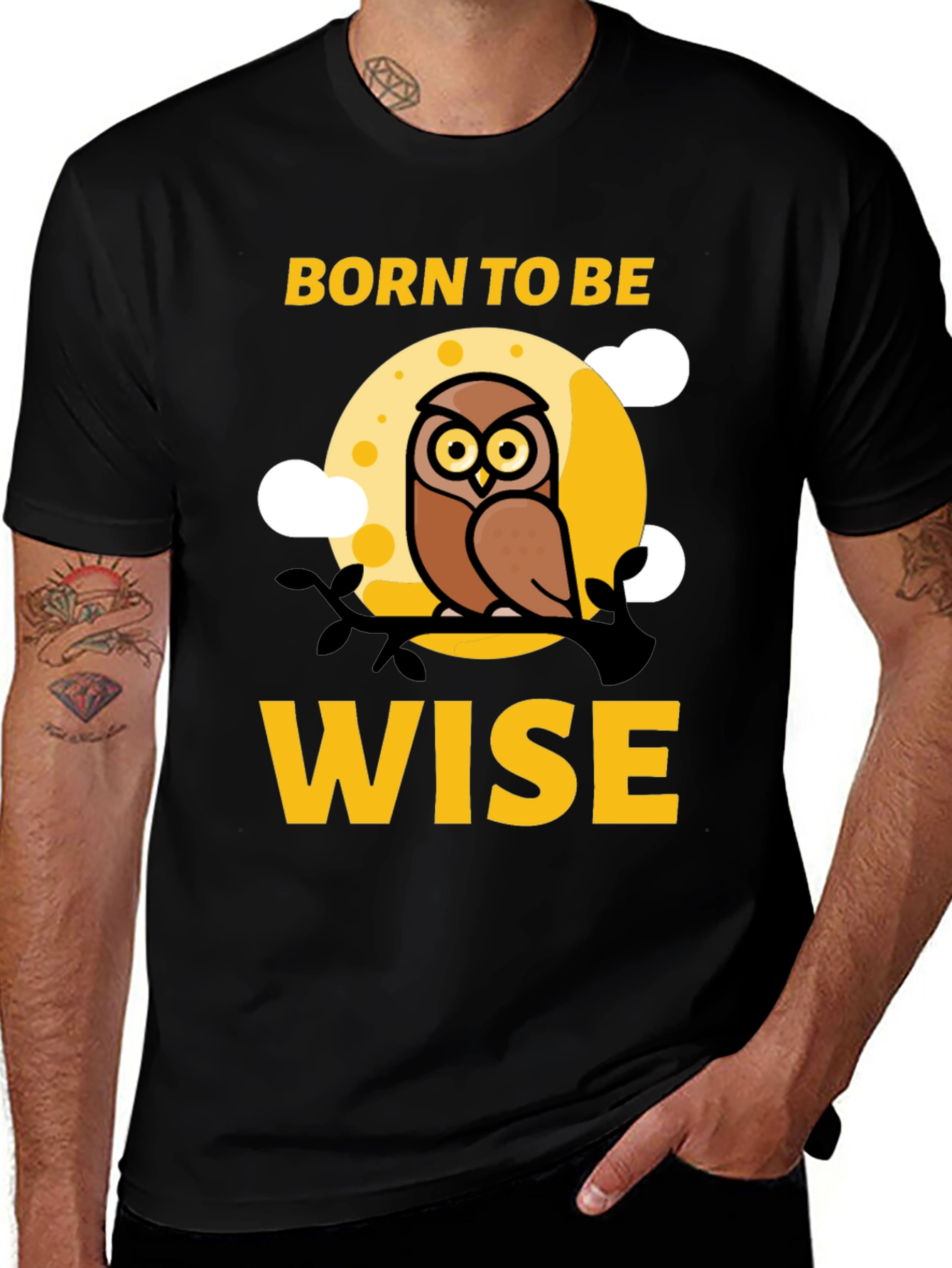 Variant 16 of Born to Be Wise Owl Graphic T-Shirt