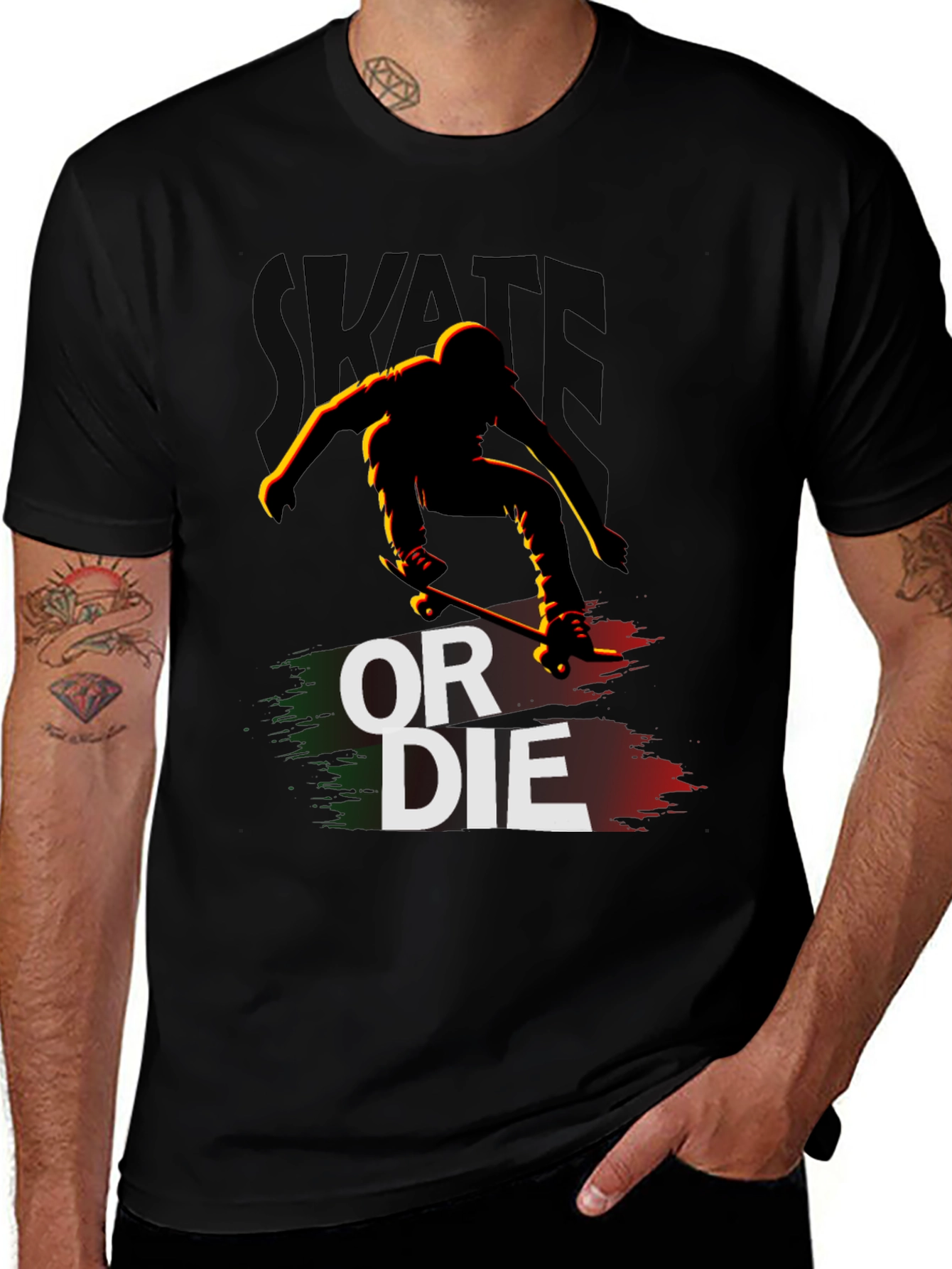 Variant 21 of Skate or Die T-Shirt - Skateboarder Graphic Tee