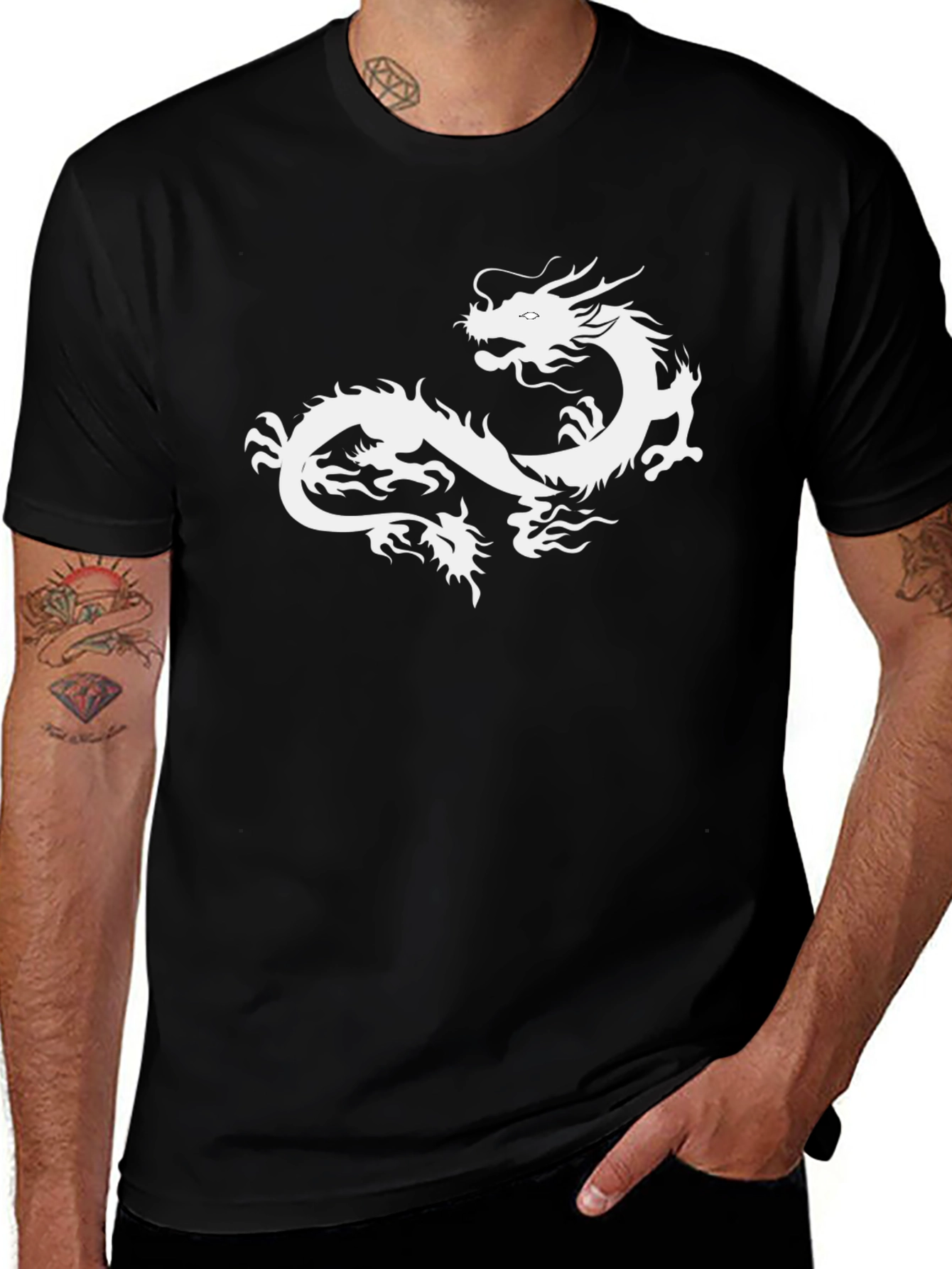 Variant 22 of Black Dragon Graphic Tee - Men's Crew Neck T-Shirt