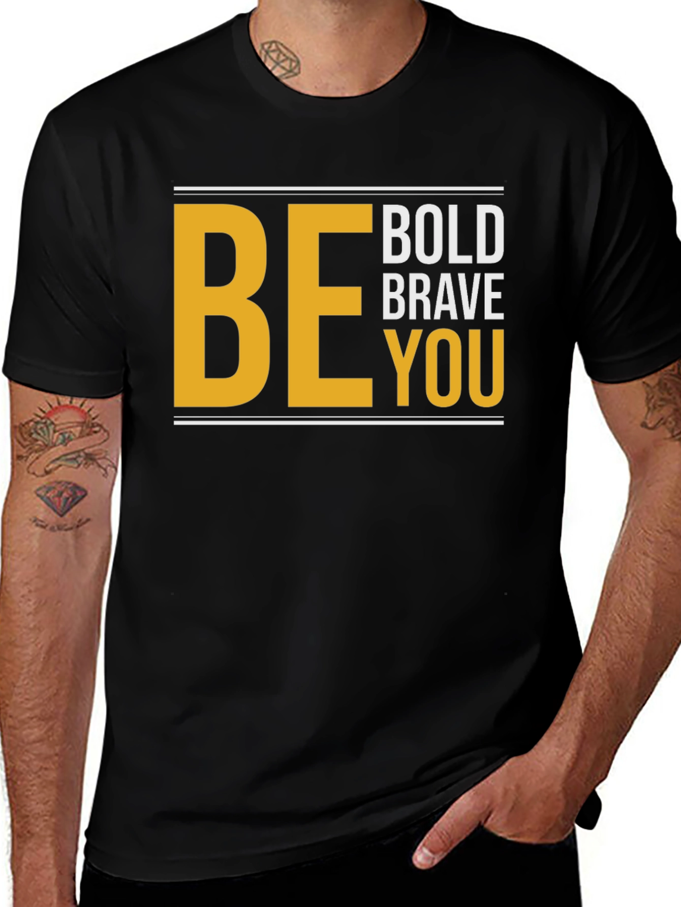 Variant 22 of Be Bold Brave You Graphic Tee - Black