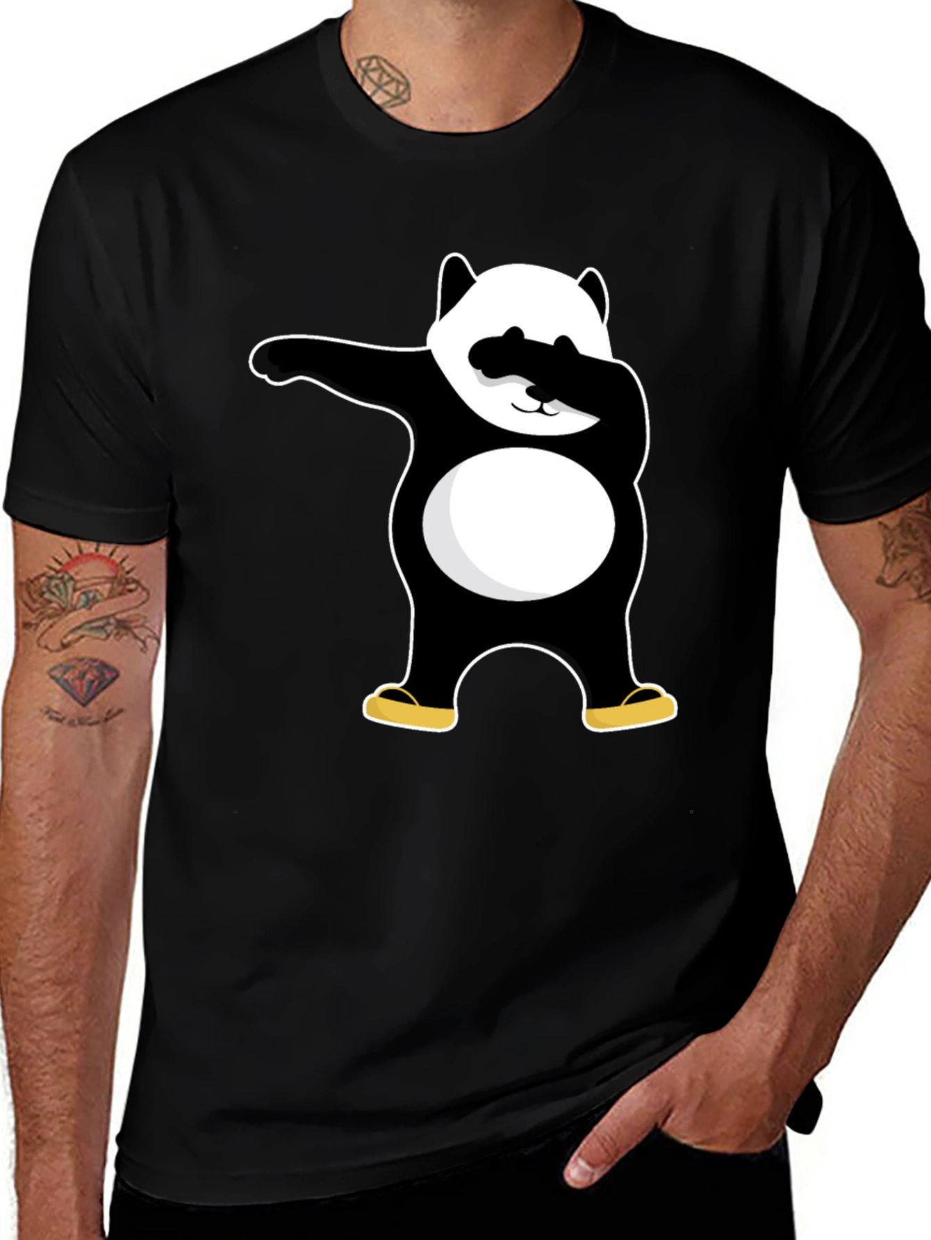 Variant 14 of Dabbing Panda Black T-Shirt - Cool Graphic Tee