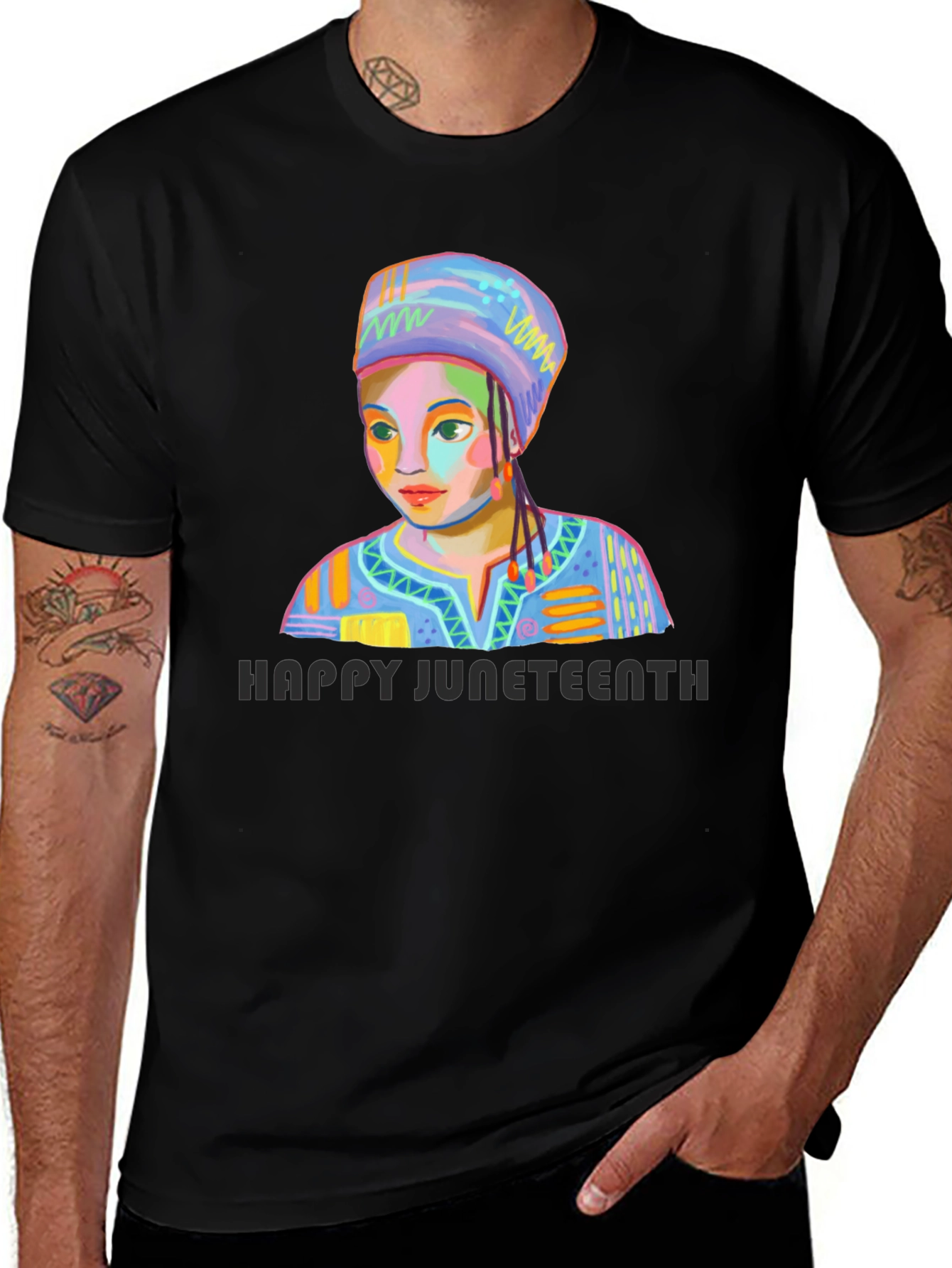 Variant 29 of Juneteenth Graphic Tee - Colorful Portrait Shirt